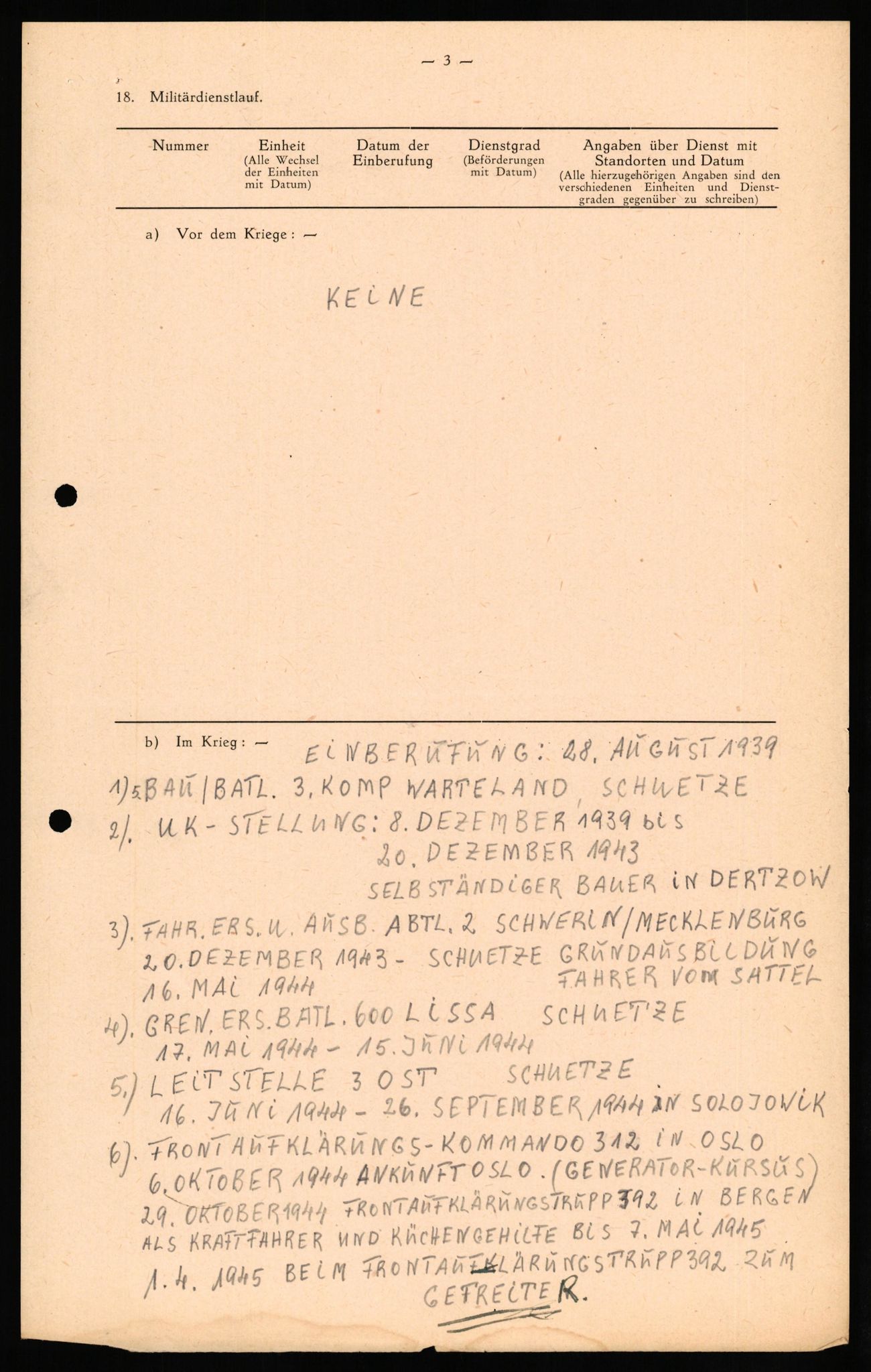 Forsvaret, Forsvarets overkommando II, RA/RAFA-3915/D/Db/L0028: CI Questionaires. Tyske okkupasjonsstyrker i Norge. Tyskere., 1945-1946, p. 205