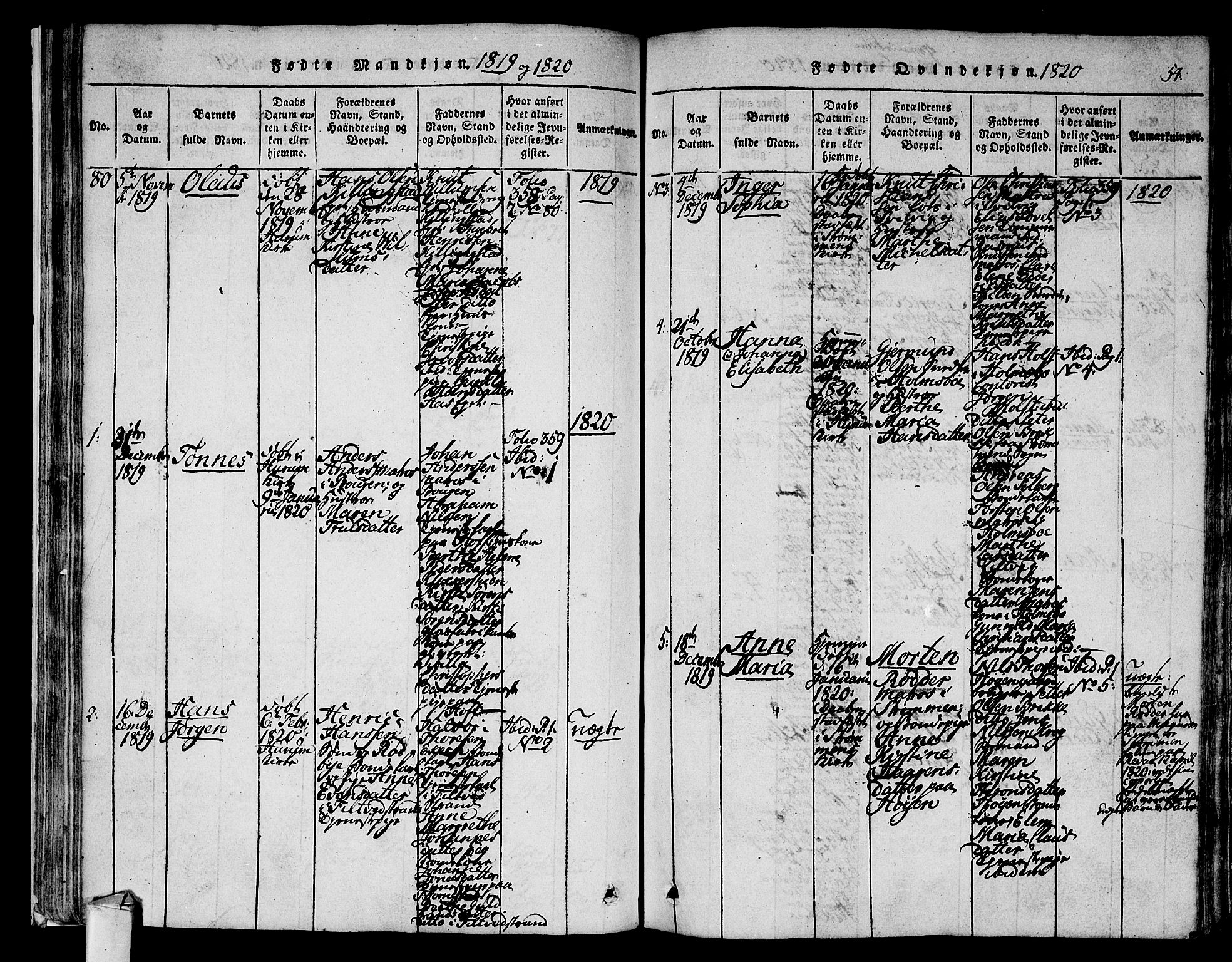Hurum kirkebøker, SAKO/A-229/F/Fa/L0009: Parish register (official) no. 9, 1816-1826, p. 54