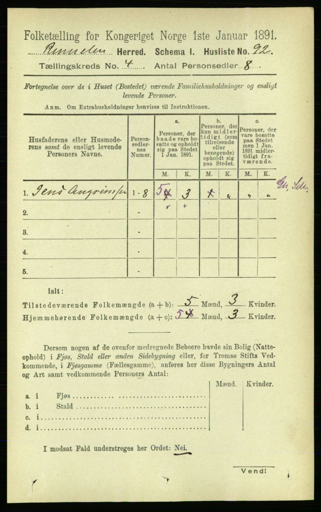 RA, 1891 census for 1635 Rennebu, 1891, p. 1981