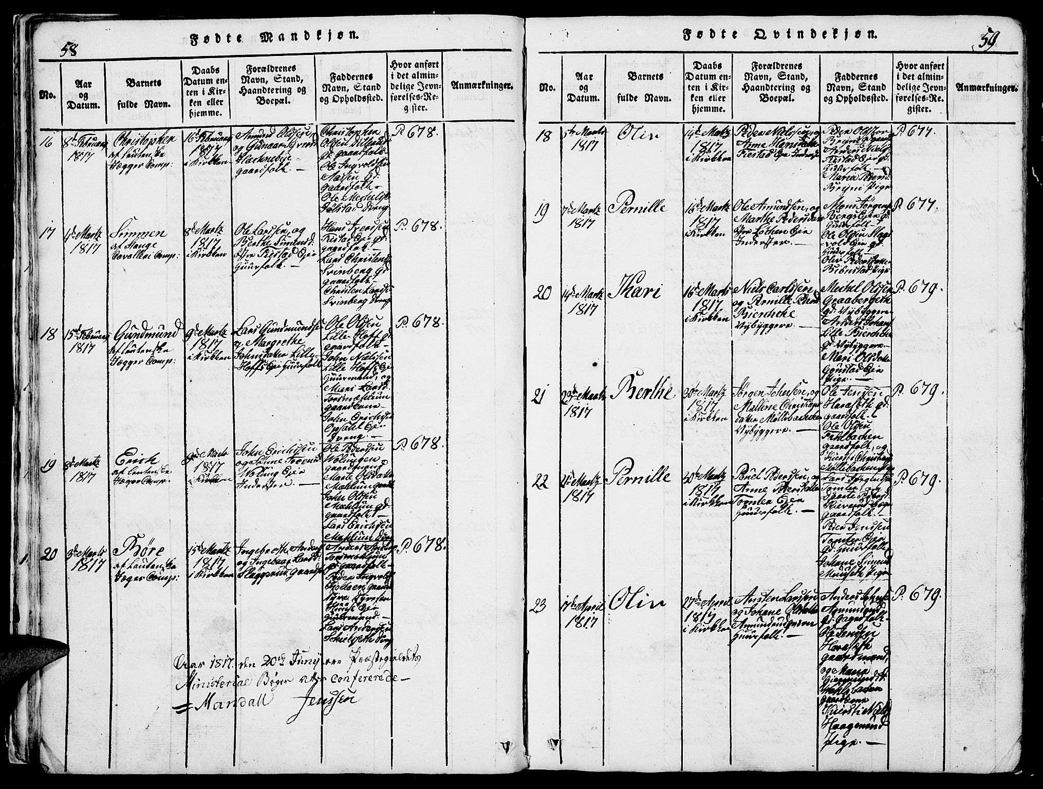 Romedal prestekontor, AV/SAH-PREST-004/L/L0005: Parish register (copy) no. 5, 1814-1829, p. 58-59