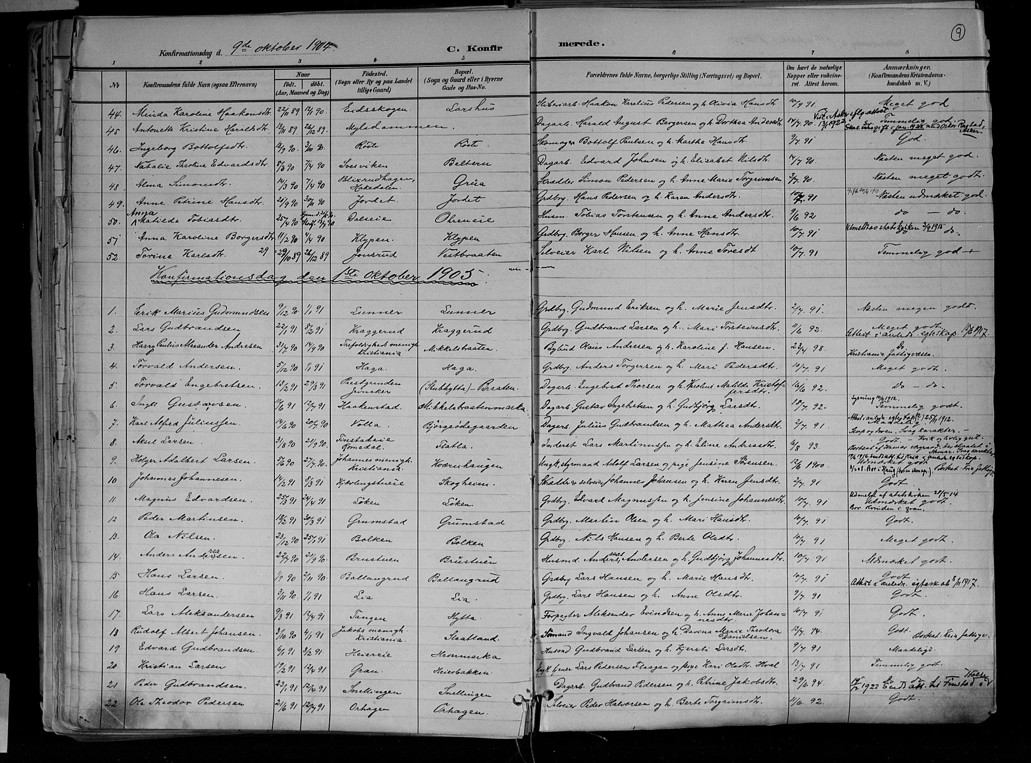 Jevnaker prestekontor, SAH/PREST-116/H/Ha/Haa/L0010: Parish register (official) no. 10, 1891-1906, p. 9