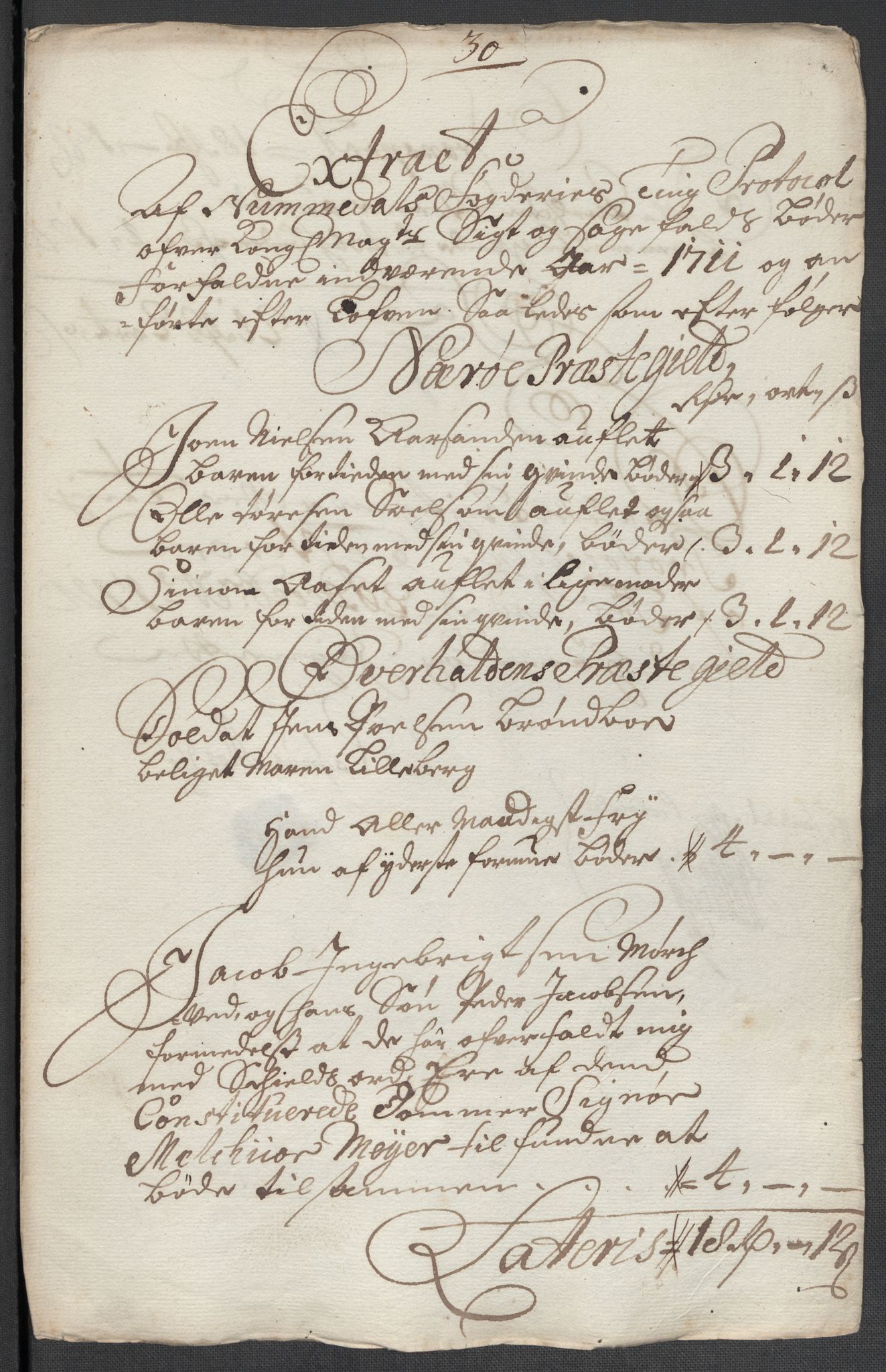 Rentekammeret inntil 1814, Reviderte regnskaper, Fogderegnskap, RA/EA-4092/R64/L4432: Fogderegnskap Namdal, 1711, p. 187