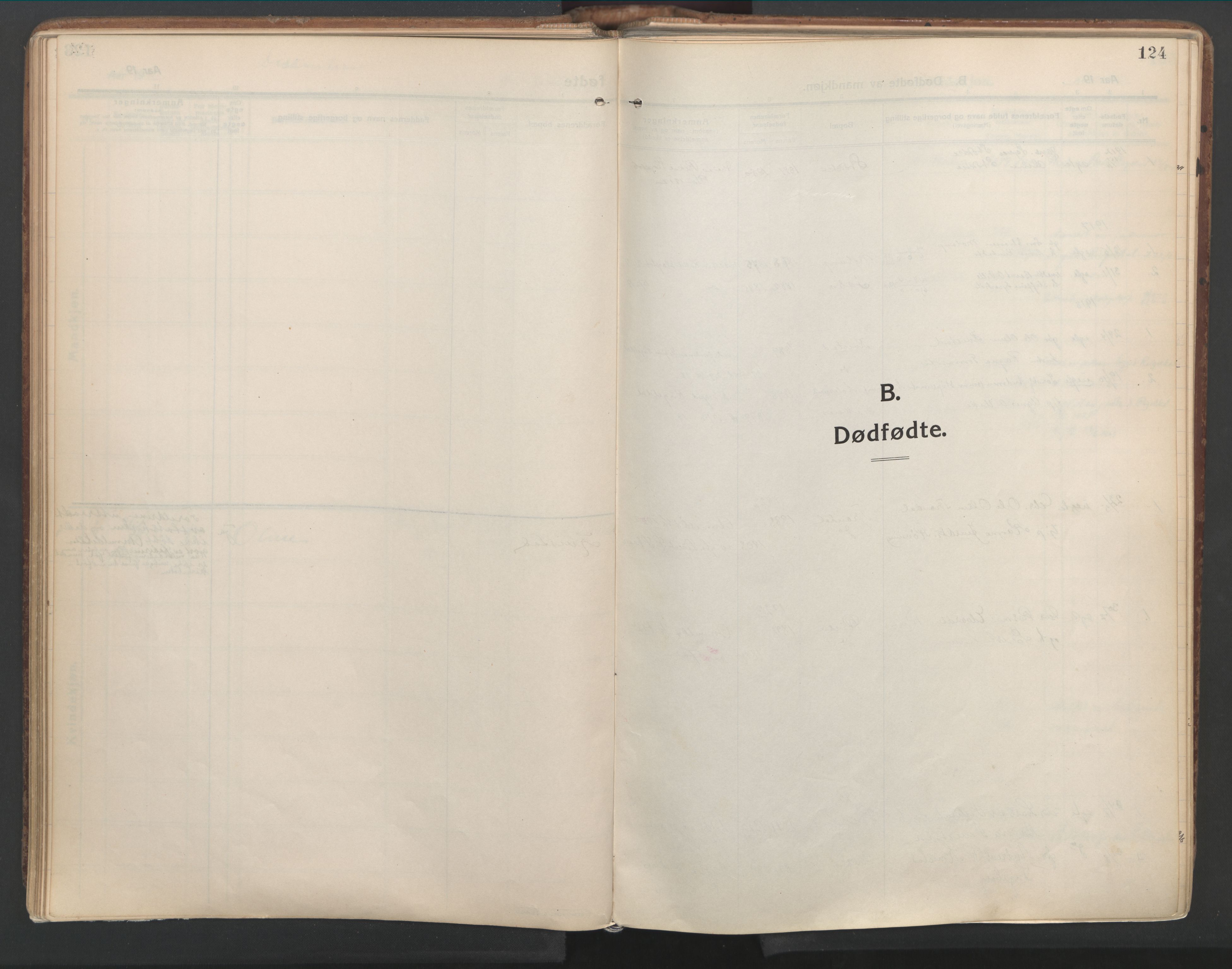Ministerialprotokoller, klokkerbøker og fødselsregistre - Møre og Romsdal, SAT/A-1454/515/L0212: Parish register (official) no. 515A08, 1911-1935, p. 124