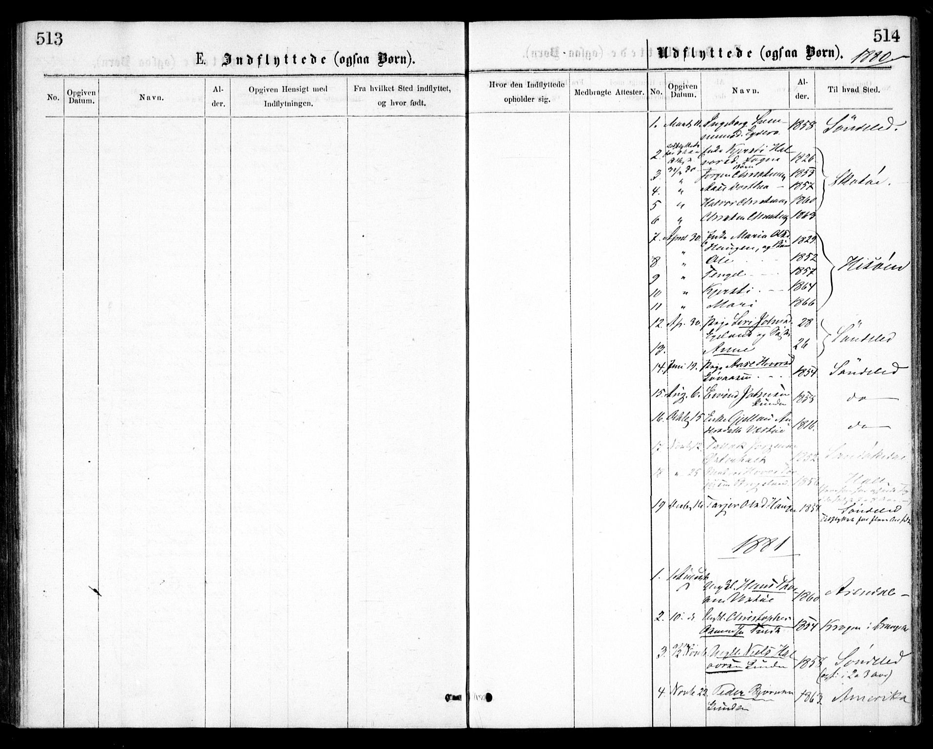 Gjerstad sokneprestkontor, SAK/1111-0014/F/Fa/Faa/L0008: Parish register (official) no. A 8, 1876-1884, p. 513-514