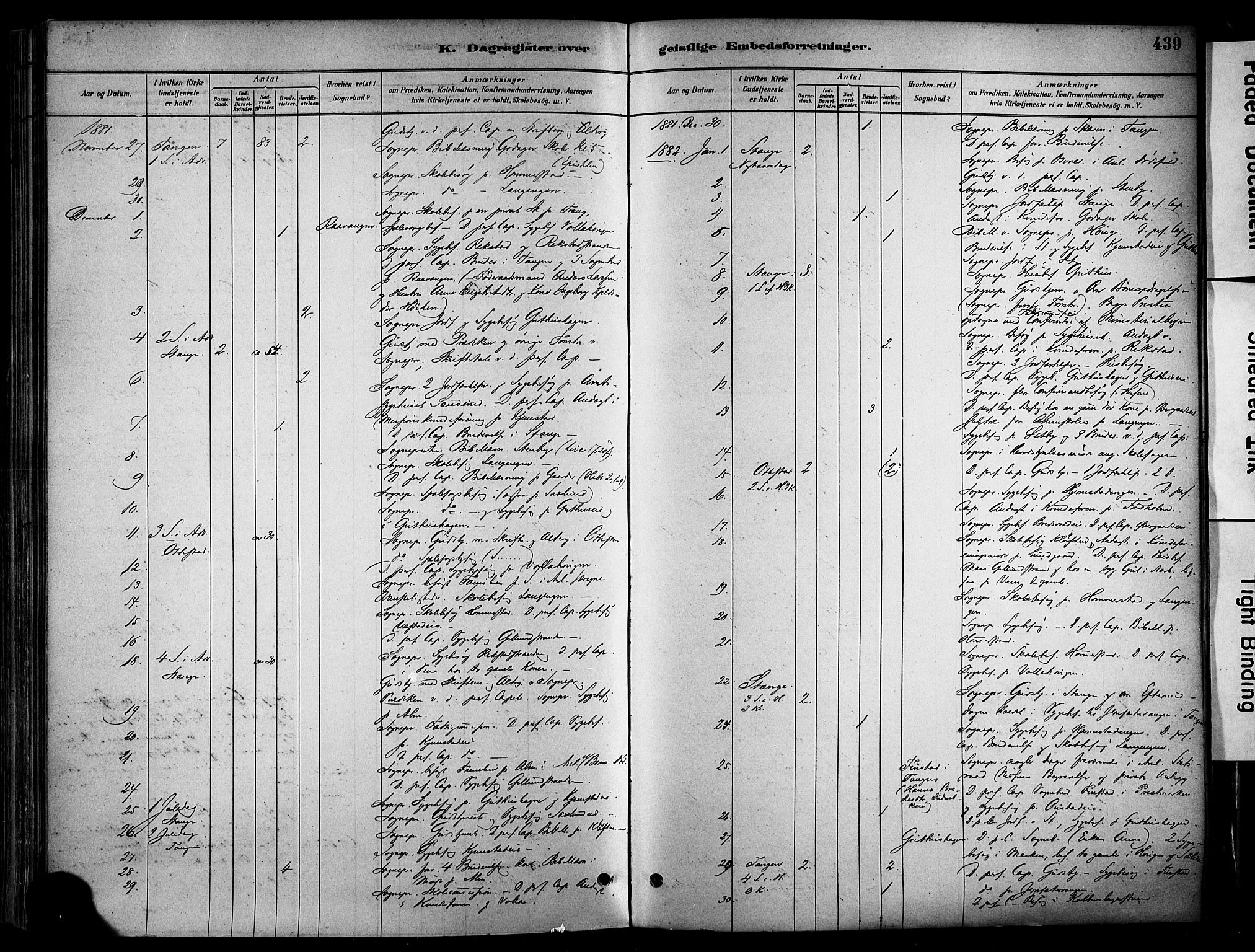 Stange prestekontor, AV/SAH-PREST-002/K/L0017: Parish register (official) no. 17, 1880-1893, p. 439