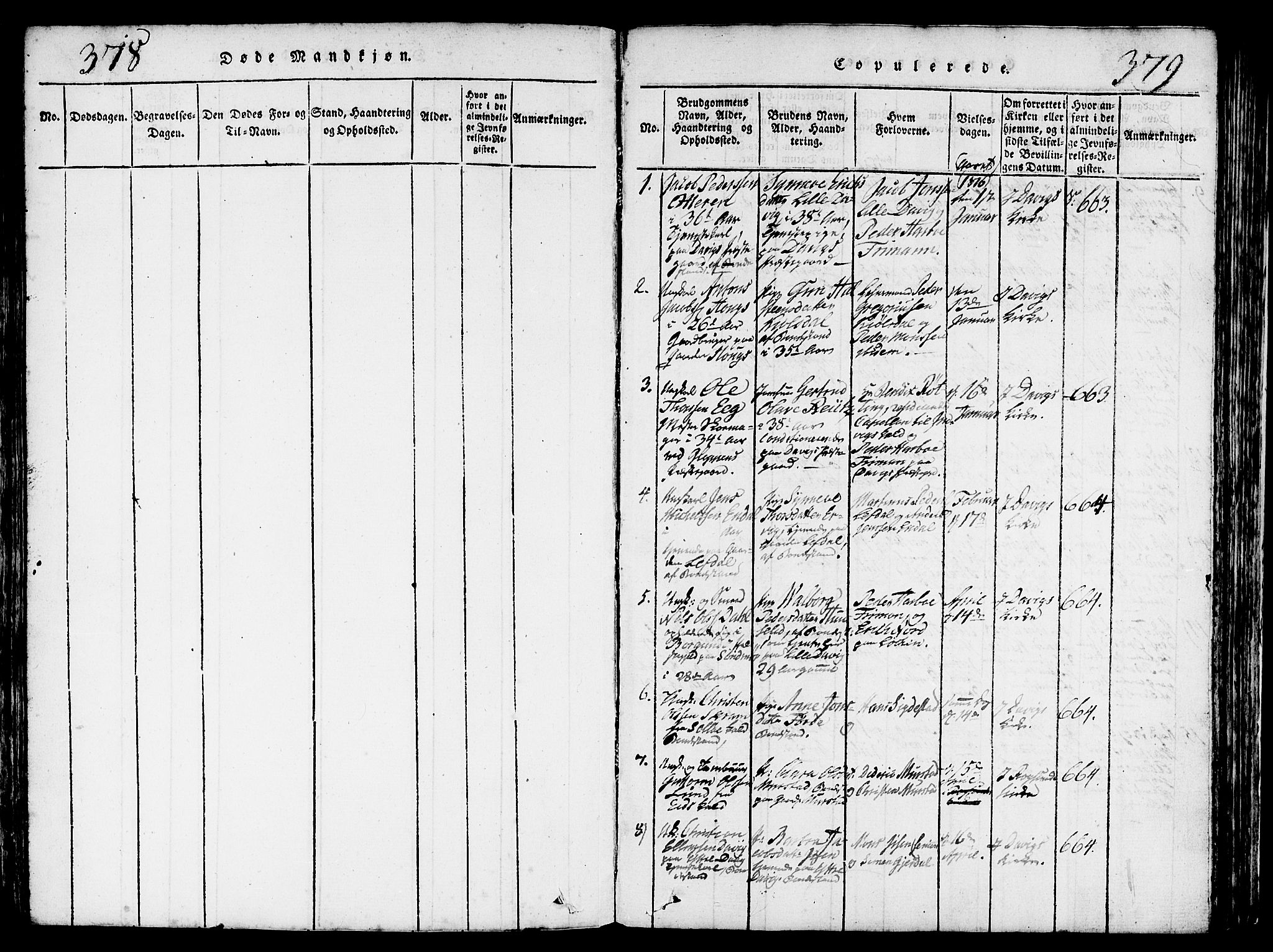 Davik sokneprestembete, SAB/A-79701/H/Haa/Haaa/L0003: Parish register (official) no. A 3, 1816-1830, p. 378-379