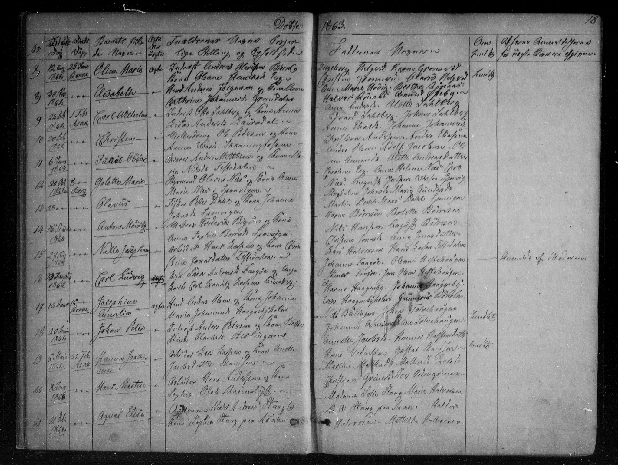 Berg prestekontor Kirkebøker, AV/SAO-A-10902/F/Fa/L0005: Parish register (official) no. I 5, 1861-1877, p. 18