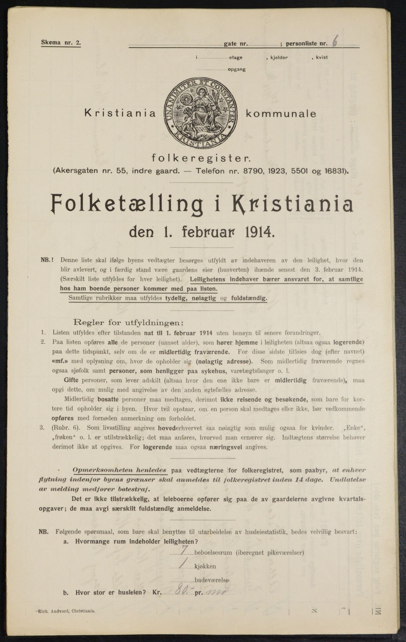 OBA, Municipal Census 1914 for Kristiania, 1914, p. 31252