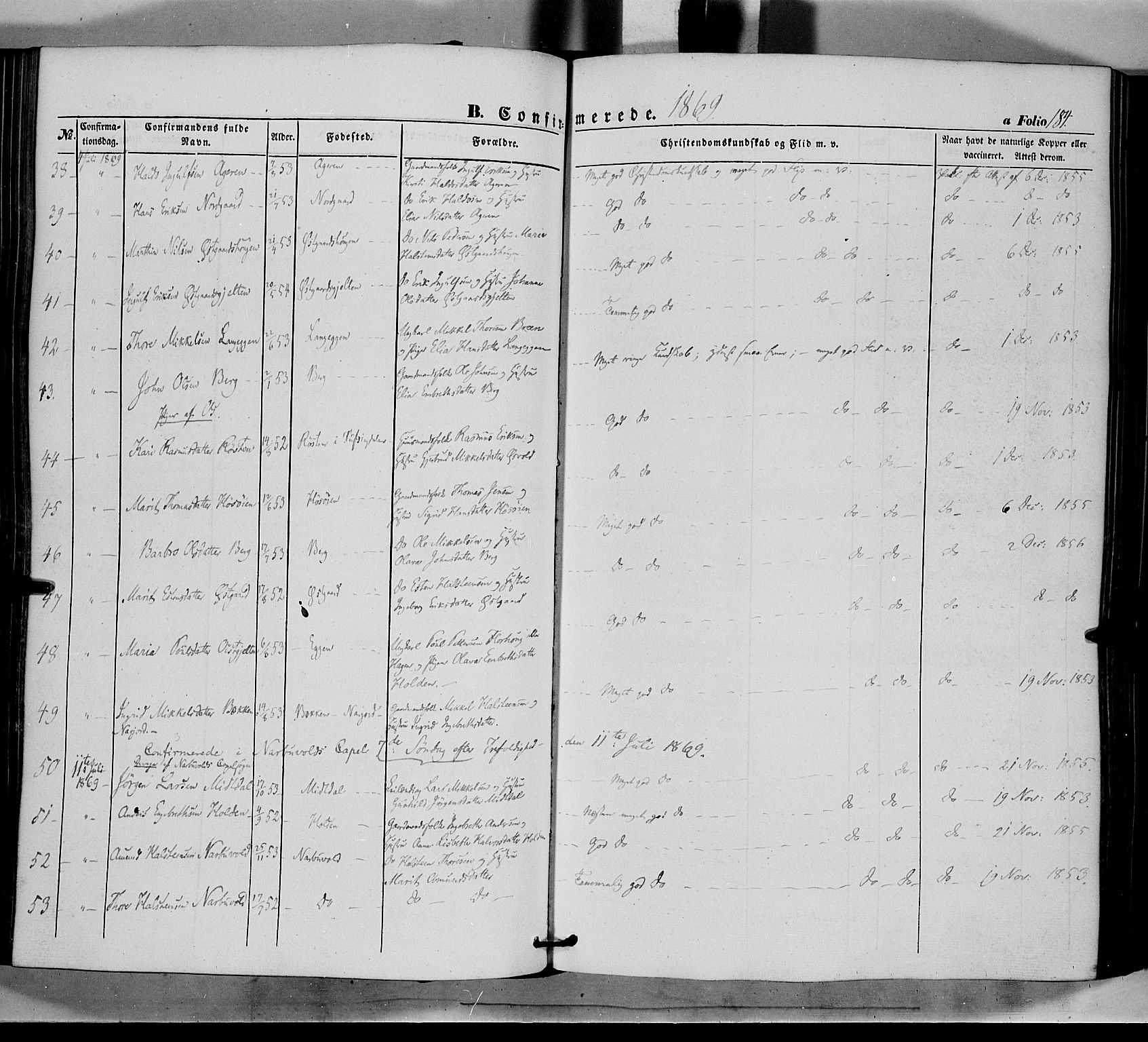 Tolga prestekontor, AV/SAH-PREST-062/K/L0006: Parish register (official) no. 6, 1852-1876, p. 184