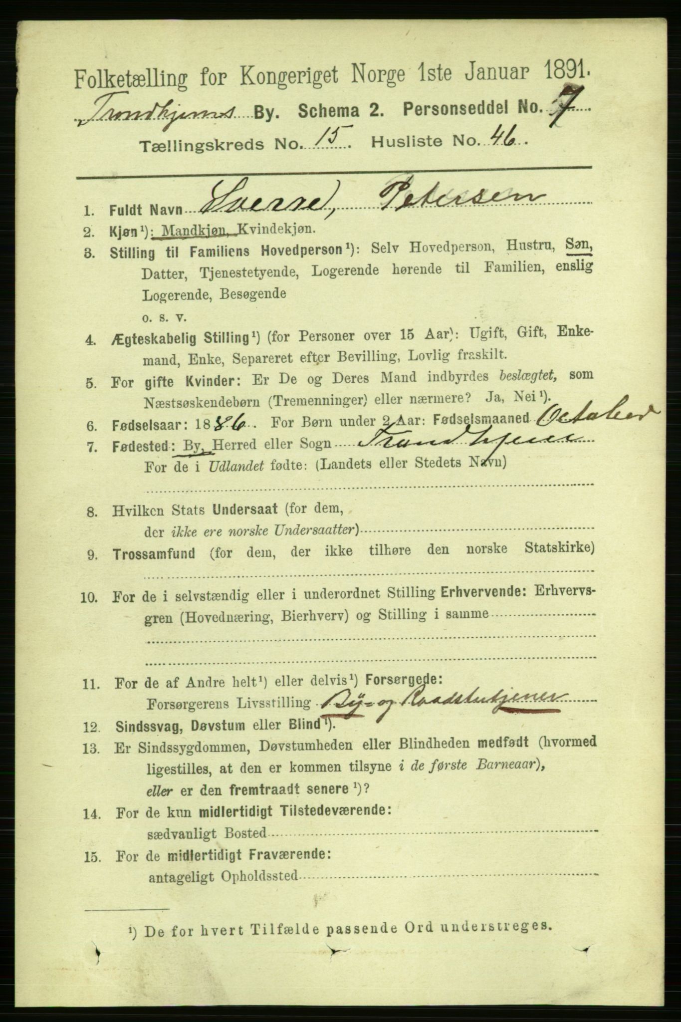 RA, 1891 census for 1601 Trondheim, 1891, p. 12204