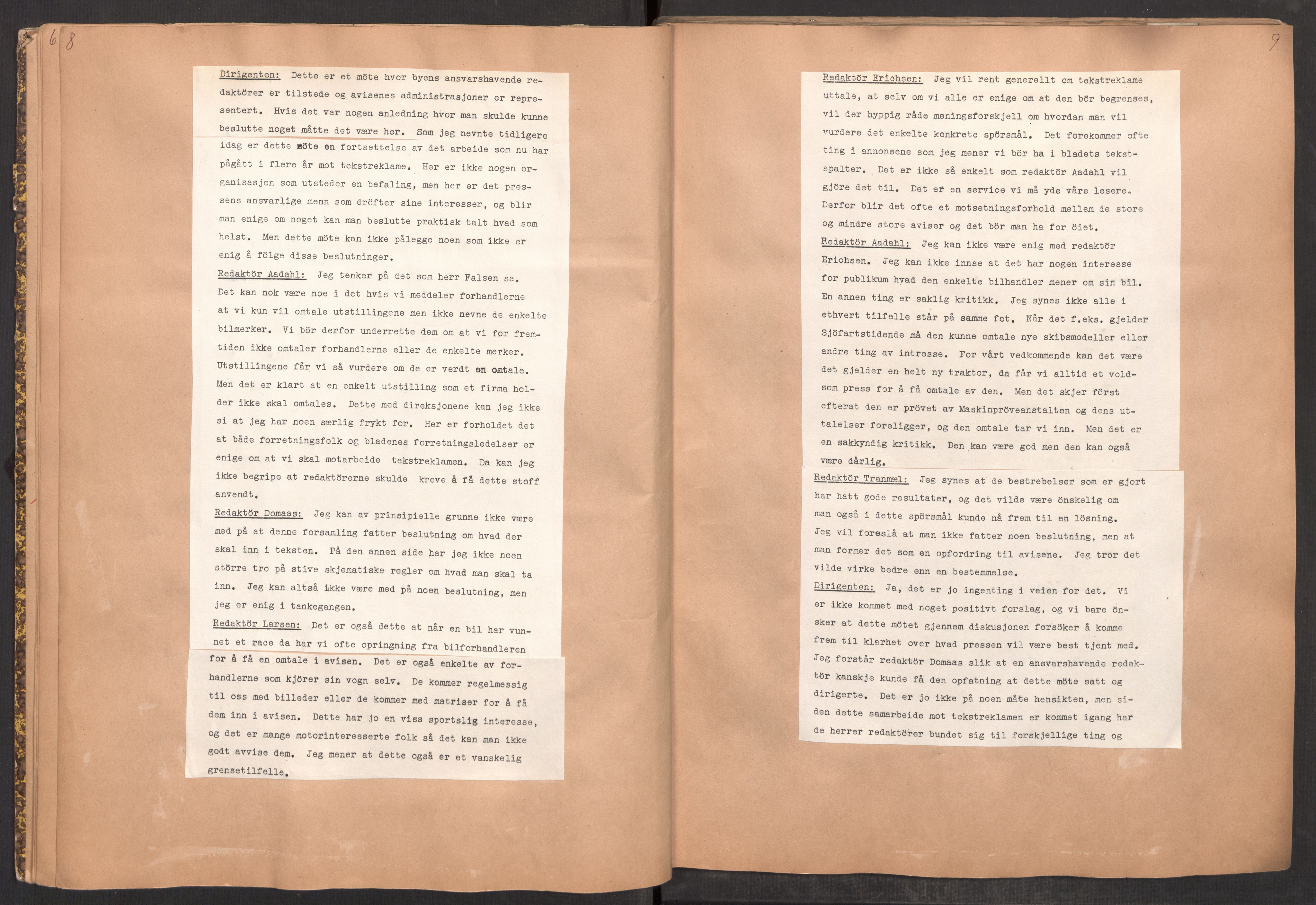 Tekstreklameutvalget, RA/PA-0854/A/Aa/L0003: Møtereferat, 1938-1955, p. 8-9