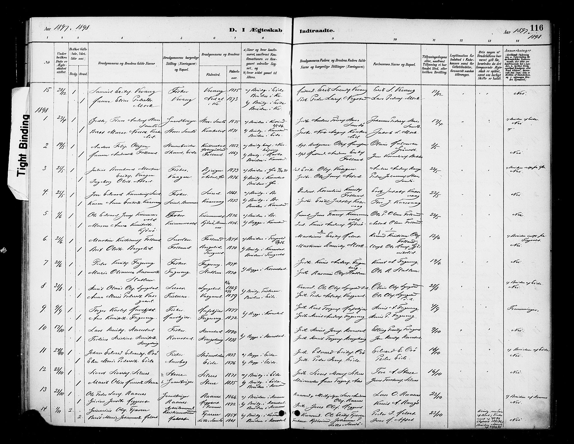 Ministerialprotokoller, klokkerbøker og fødselsregistre - Møre og Romsdal, SAT/A-1454/570/L0832: Parish register (official) no. 570A06, 1885-1900, p. 116