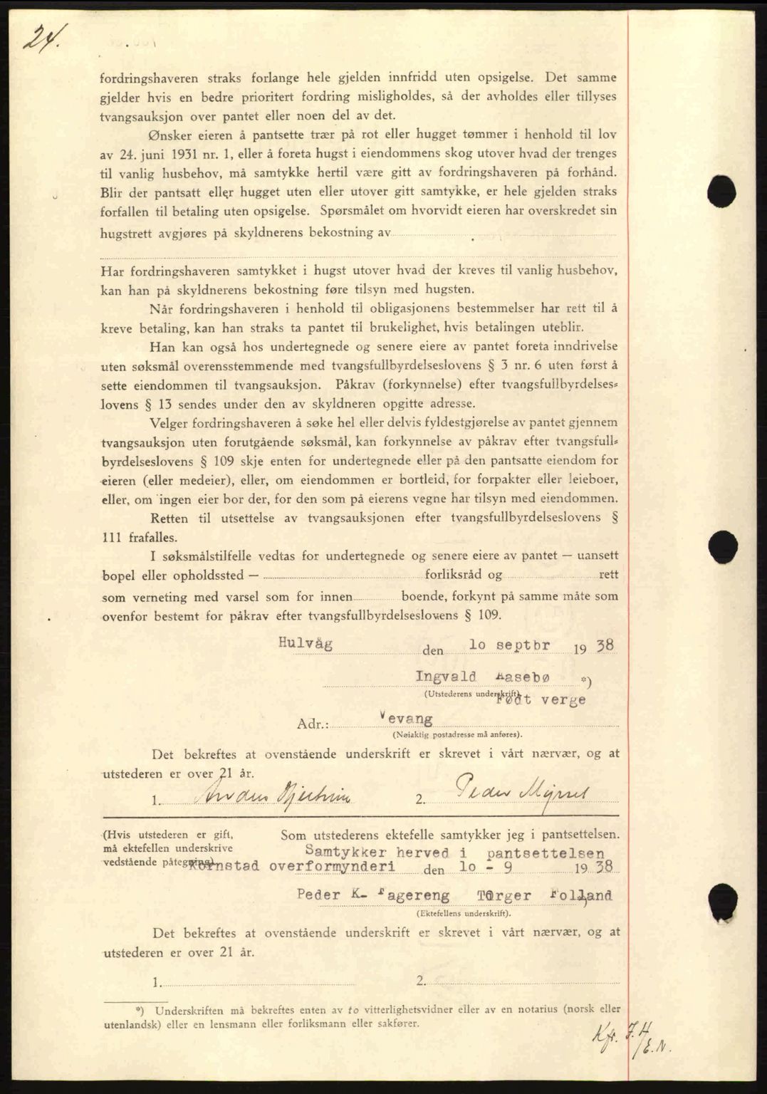 Nordmøre sorenskriveri, AV/SAT-A-4132/1/2/2Ca: Mortgage book no. B84, 1938-1939, Diary no: : 2261/1938