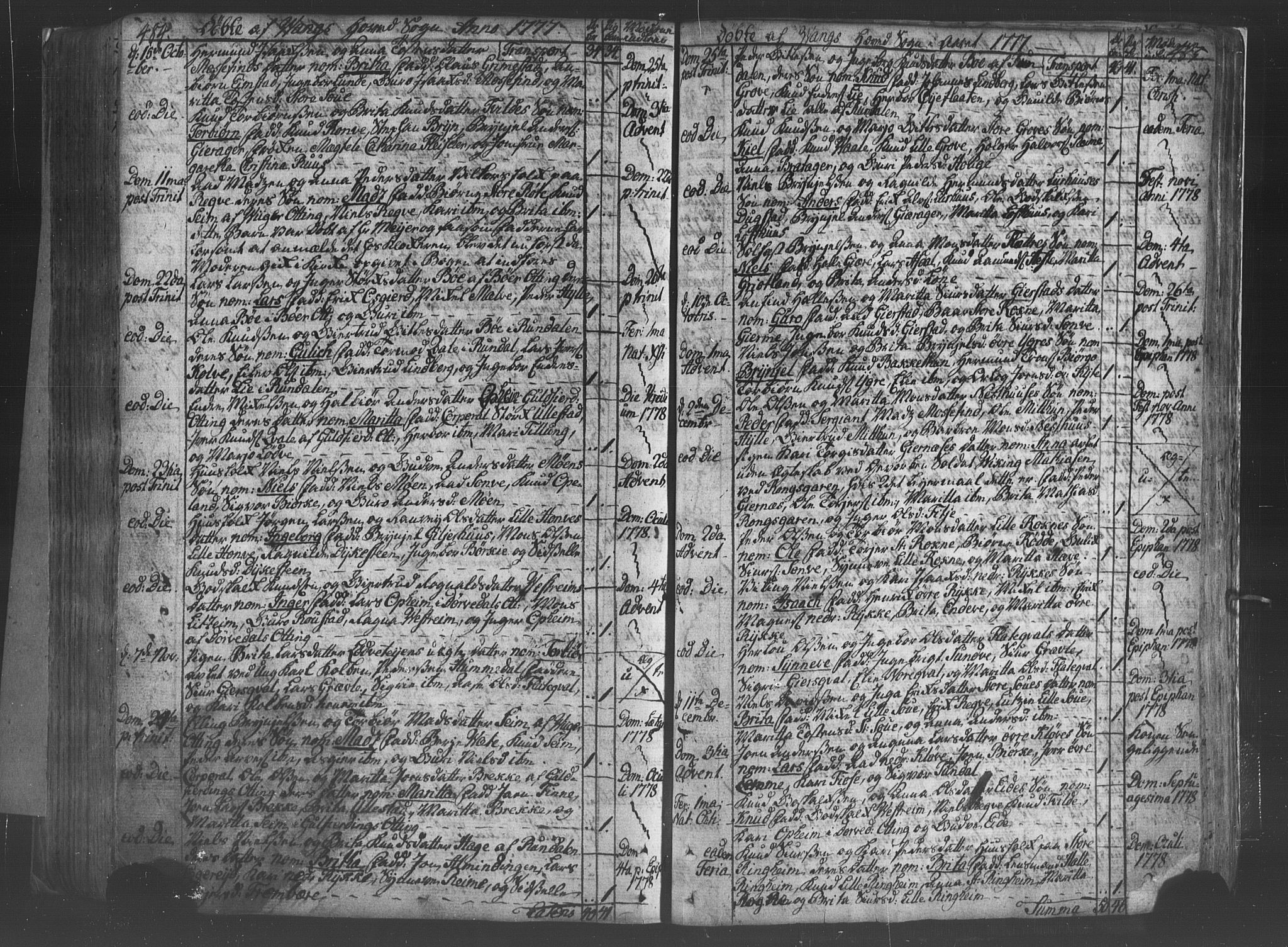 Voss sokneprestembete, SAB/A-79001/H/Haa: Parish register (official) no. A 8, 1752-1780, p. 484-485