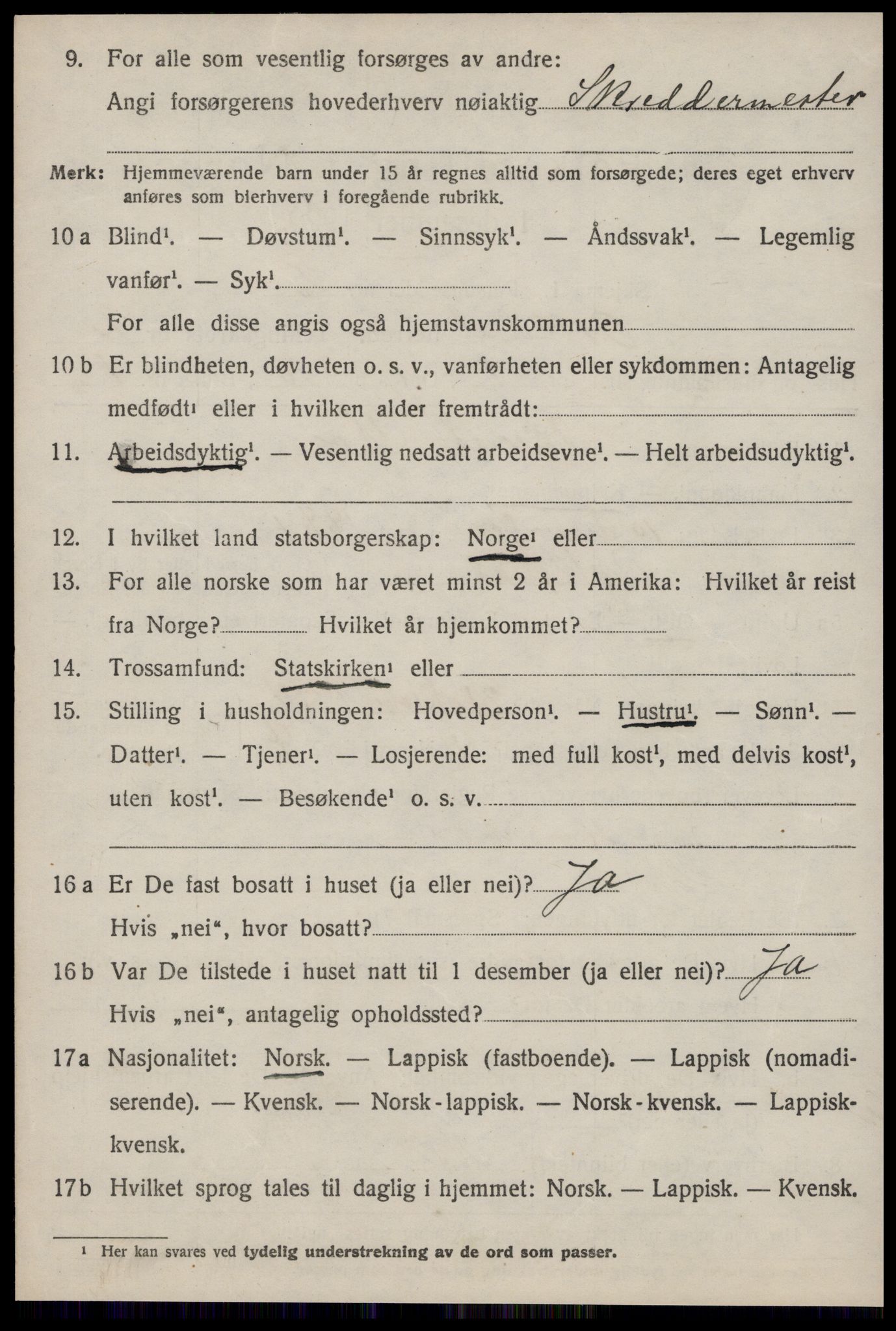 SAT, 1920 census for Orkdal, 1920, p. 2065