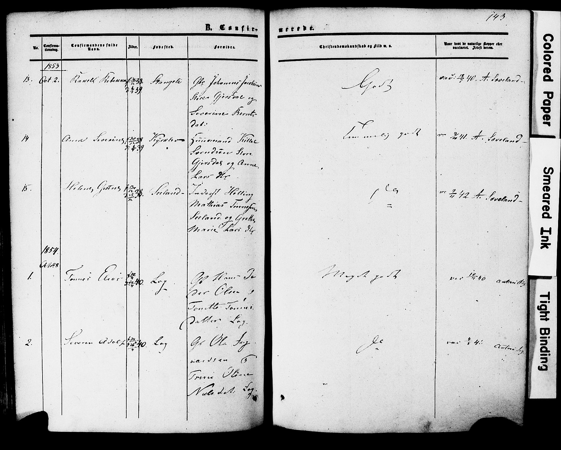 Herad sokneprestkontor, AV/SAK-1111-0018/F/Fa/Faa/L0005: Parish register (official) no. A 5, 1853-1886, p. 143