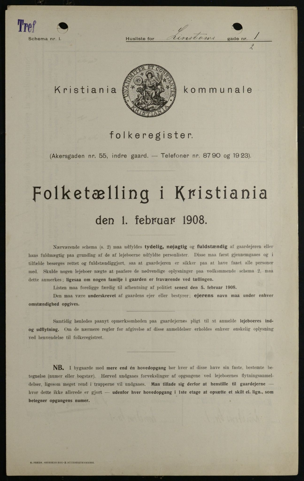 OBA, Municipal Census 1908 for Kristiania, 1908, p. 51800