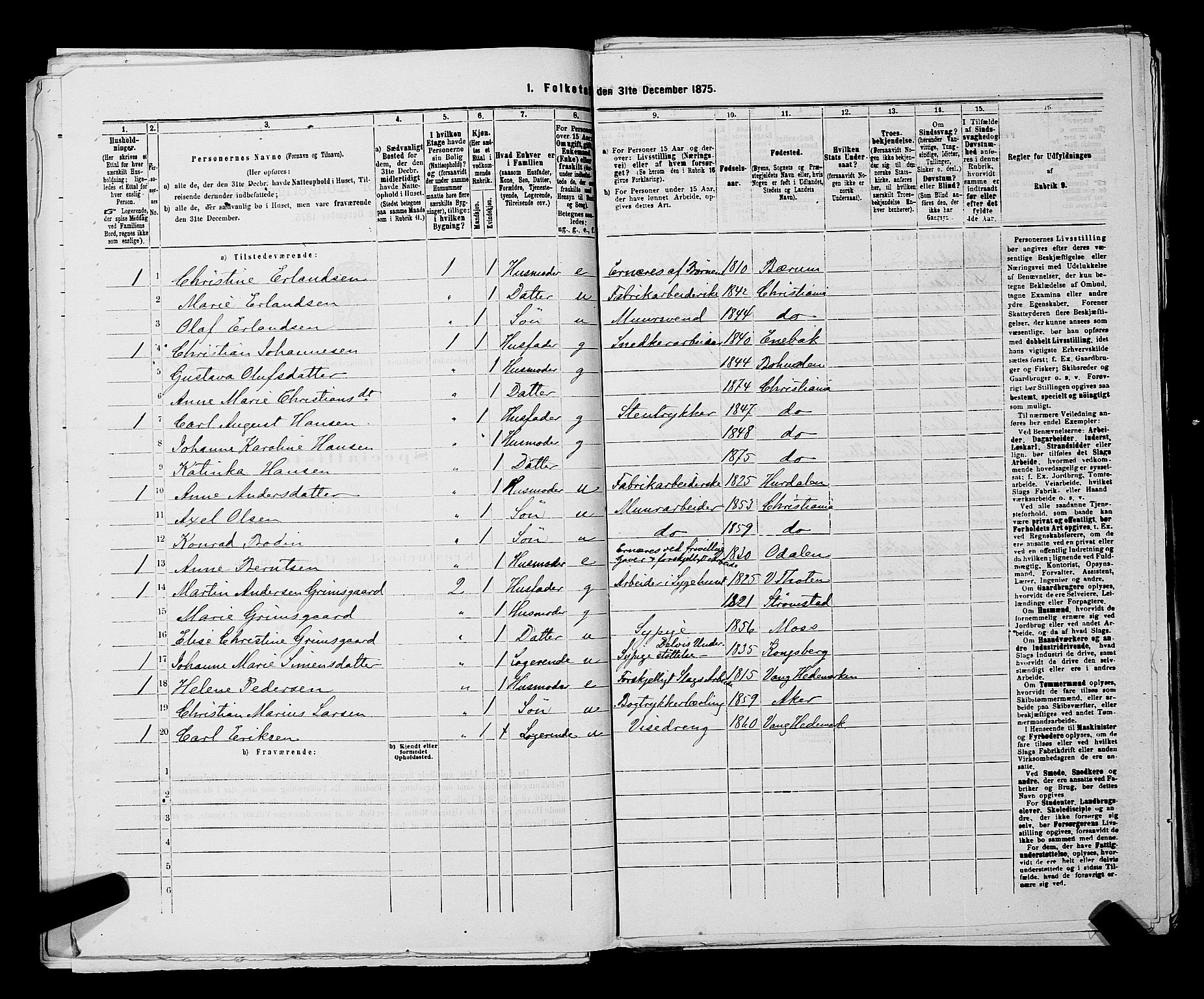 RA, 1875 census for 0301 Kristiania, 1875, p. 7281