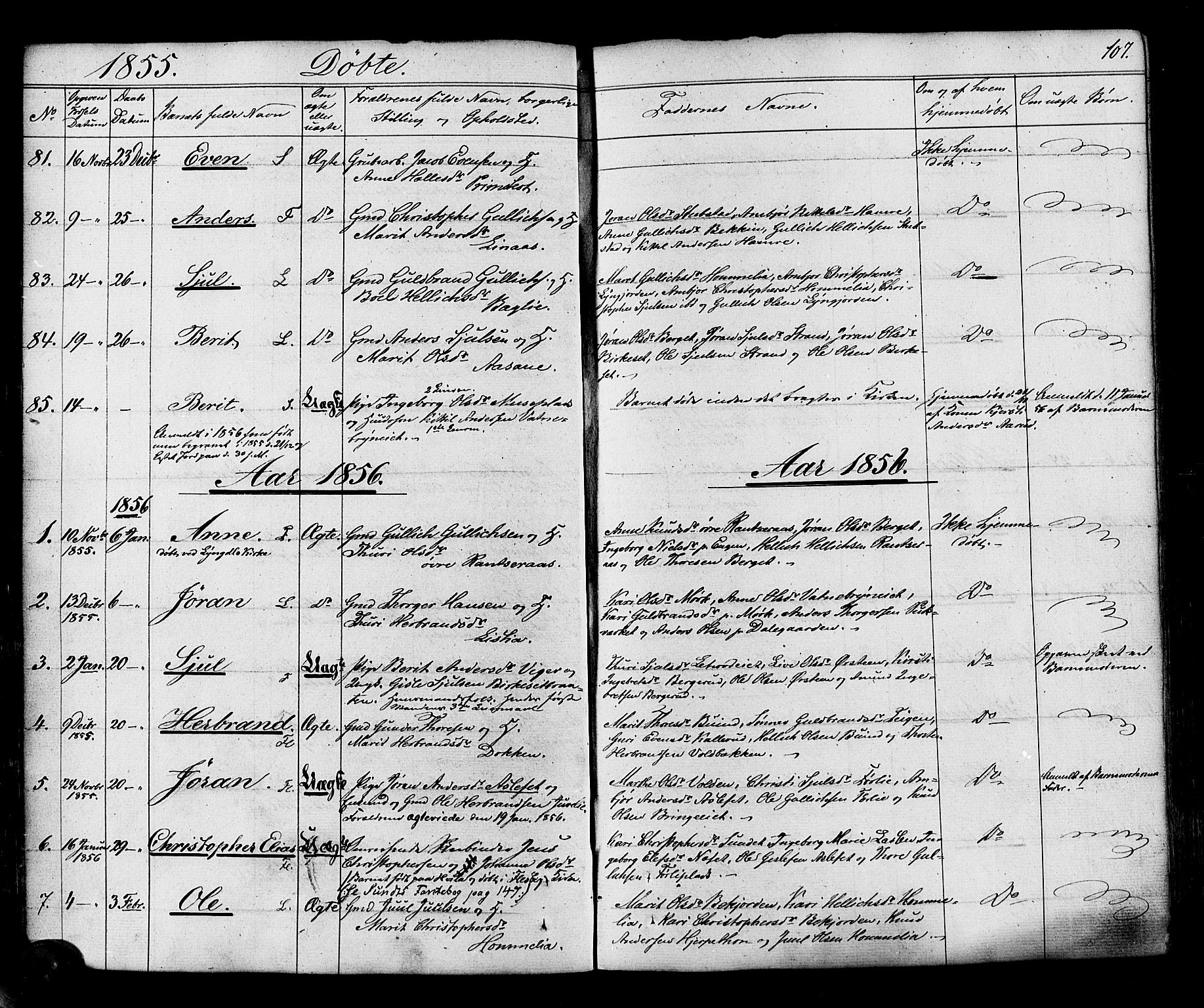 Flesberg kirkebøker, SAKO/A-18/F/Fa/L0006: Parish register (official) no. I 6, 1834-1860, p. 107