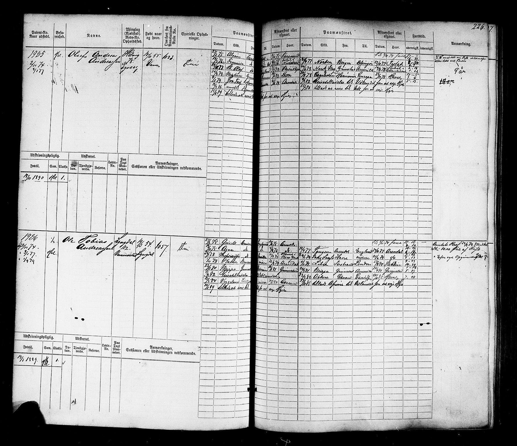 Farsund mønstringskrets, AV/SAK-2031-0017/F/Fb/L0017: Hovedrulle nr 1537-2300, Z-9, 1868-1904, p. 238