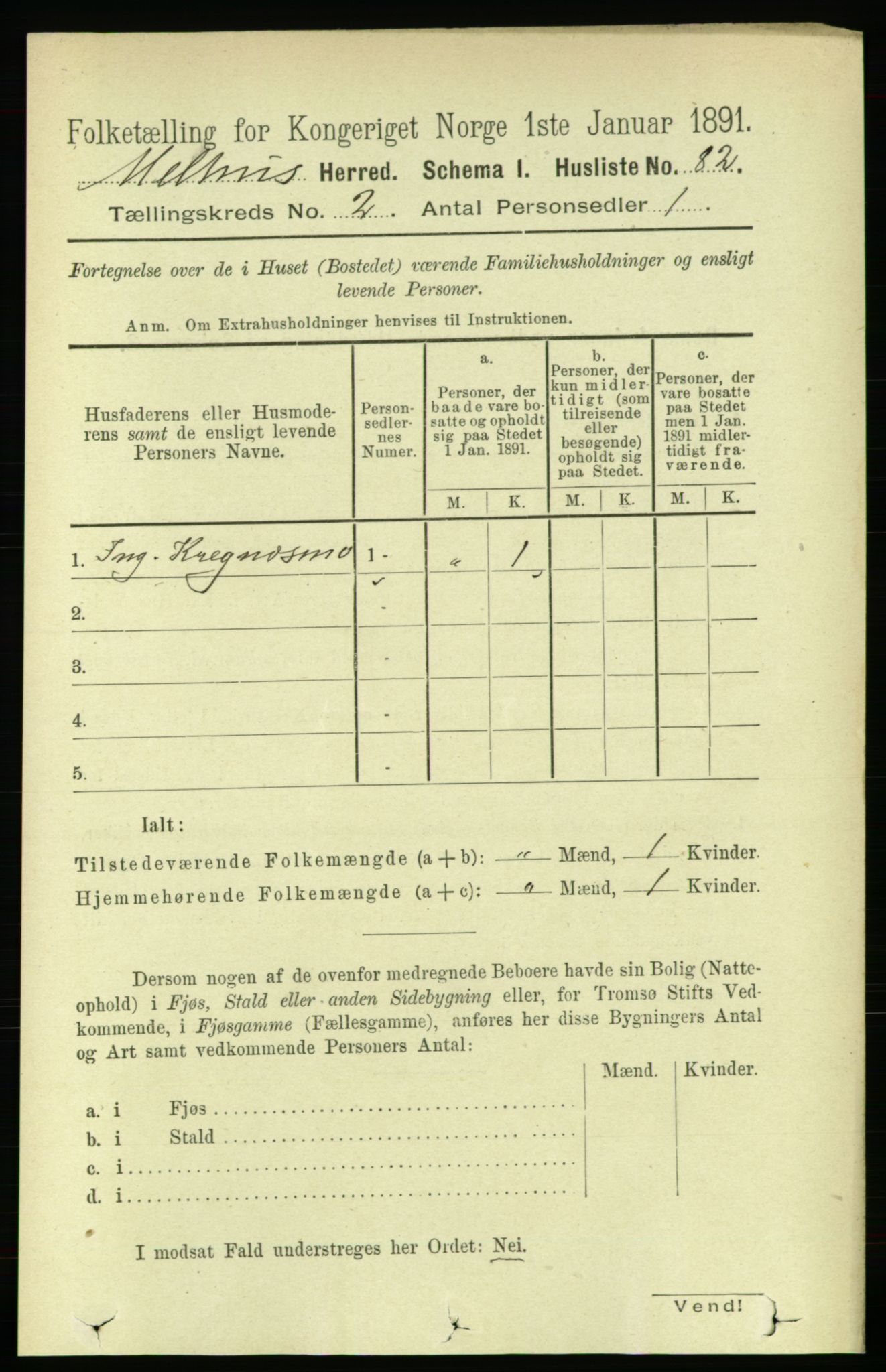 RA, 1891 census for 1653 Melhus, 1891, p. 719