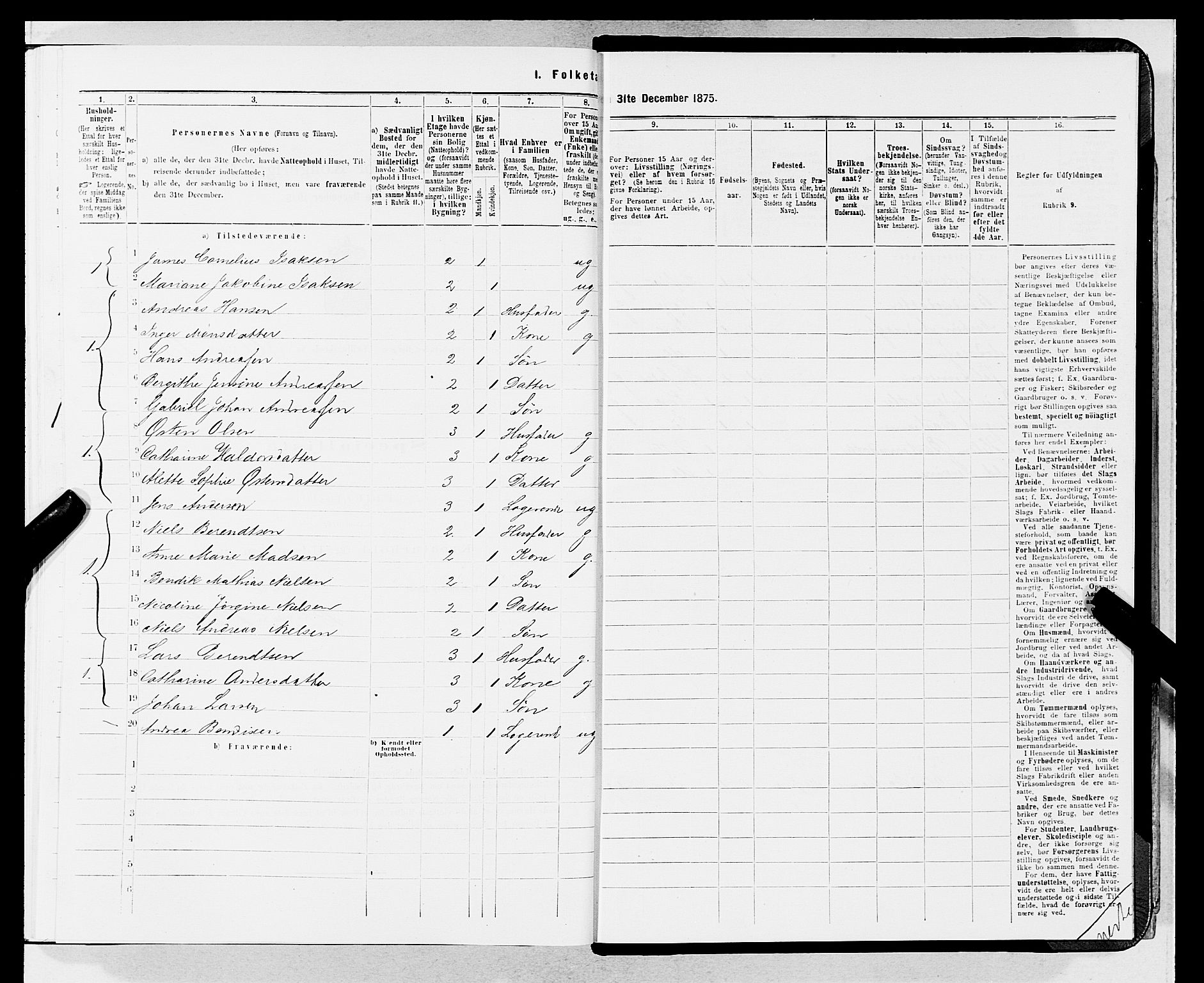 SAB, 1875 census for 1301 Bergen, 1875, p. 4314