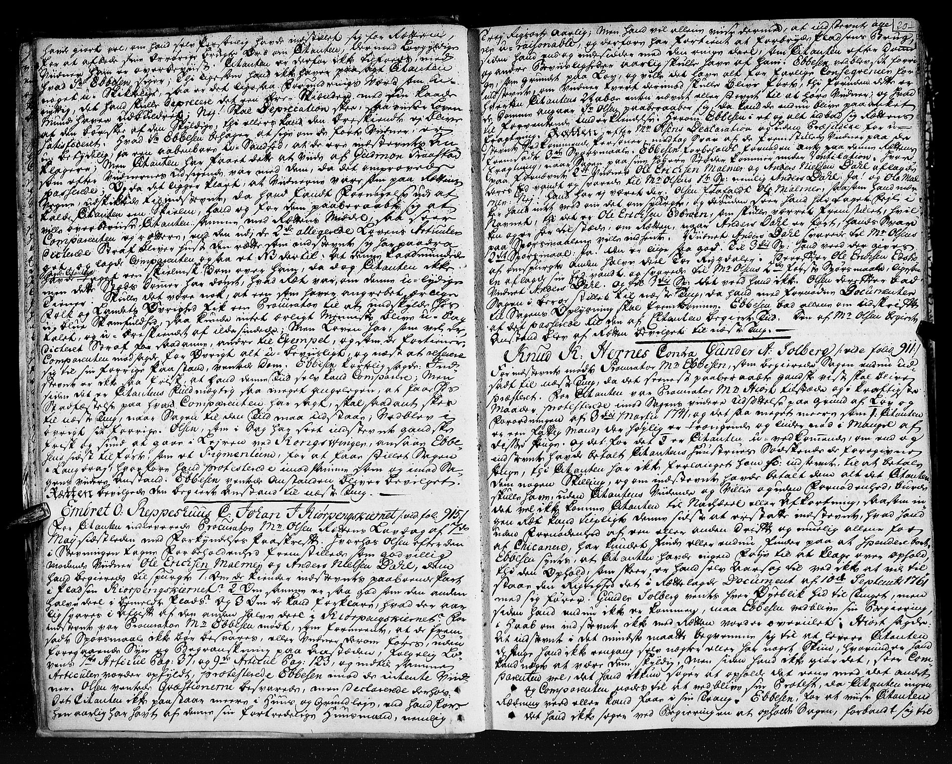 Solør og Østerdalen sorenskriveri, AV/SAH-TING-024/G/Gb/L0070: Tingbok, 1763-1766, p. 19b-20a