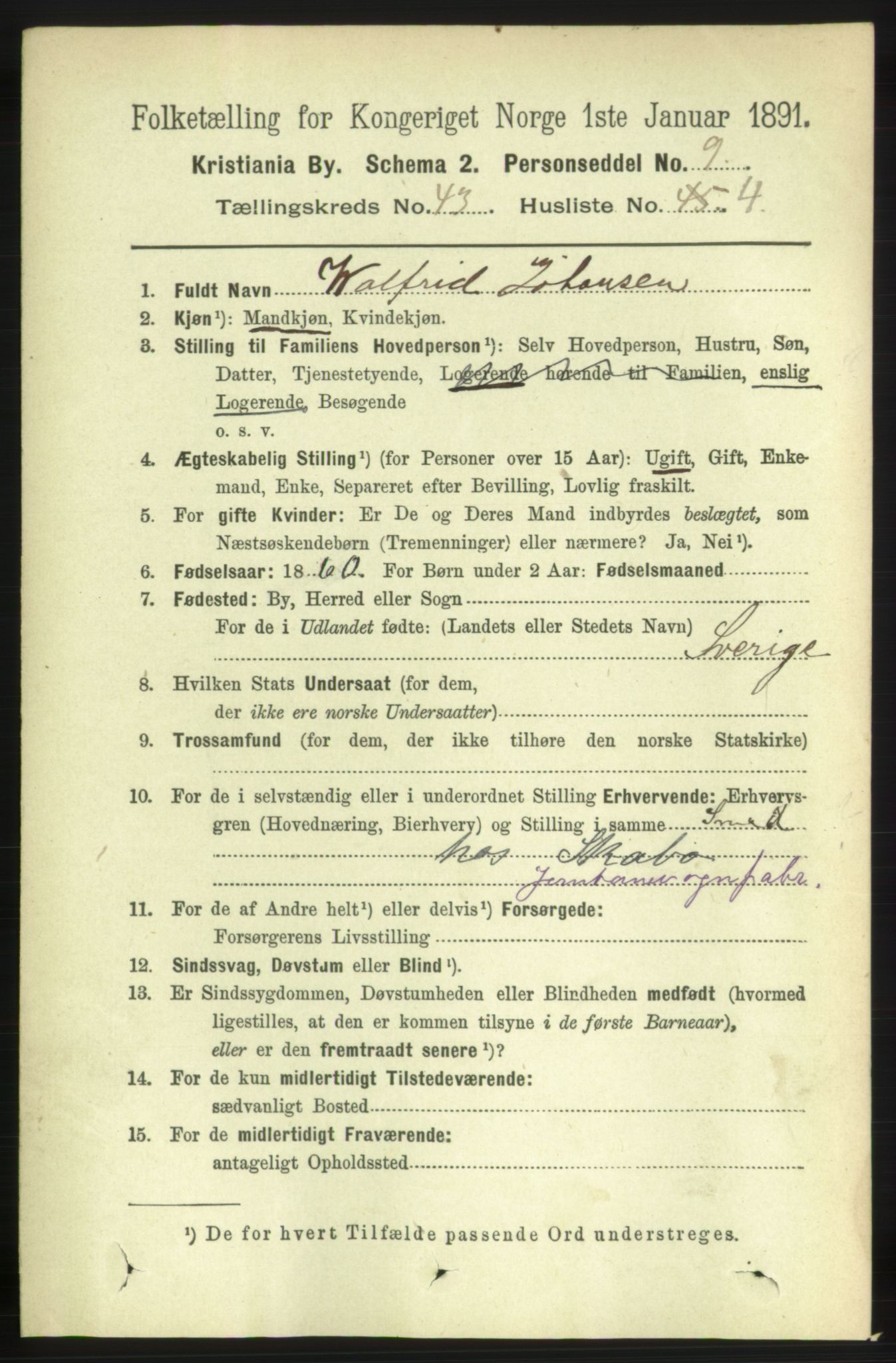 RA, 1891 census for 0301 Kristiania, 1891, p. 25628