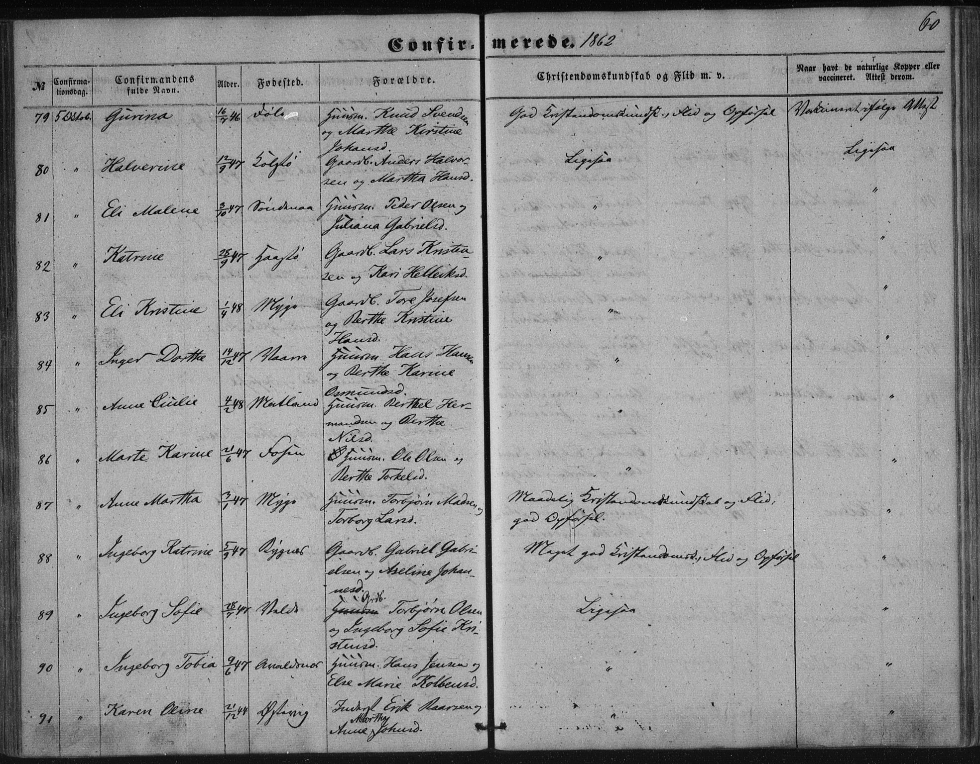 Avaldsnes sokneprestkontor, AV/SAST-A -101851/H/Ha/Haa/L0009: Parish register (official) no. A 9, 1853-1865, p. 60