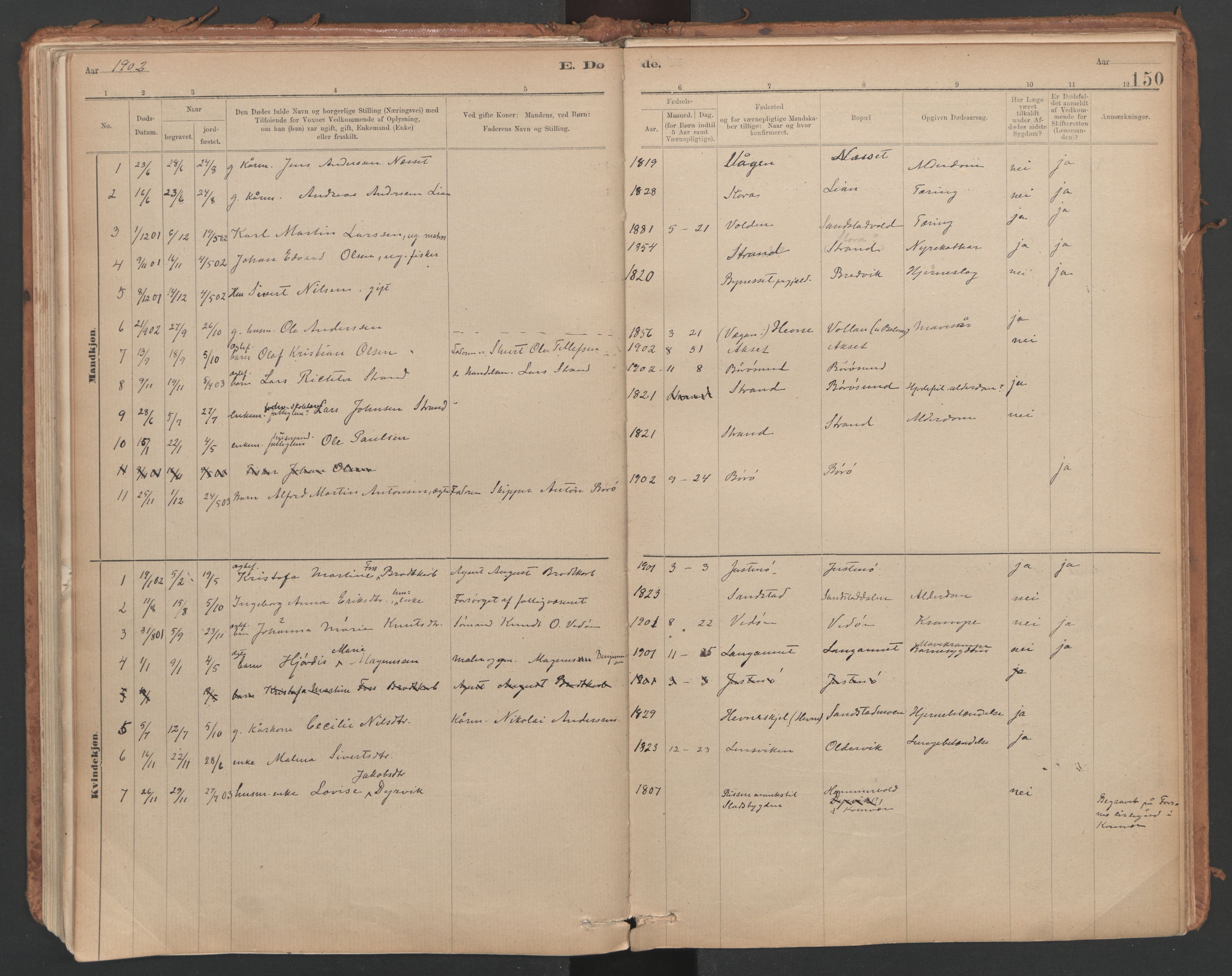 Ministerialprotokoller, klokkerbøker og fødselsregistre - Sør-Trøndelag, SAT/A-1456/639/L0572: Parish register (official) no. 639A01, 1890-1920, p. 150