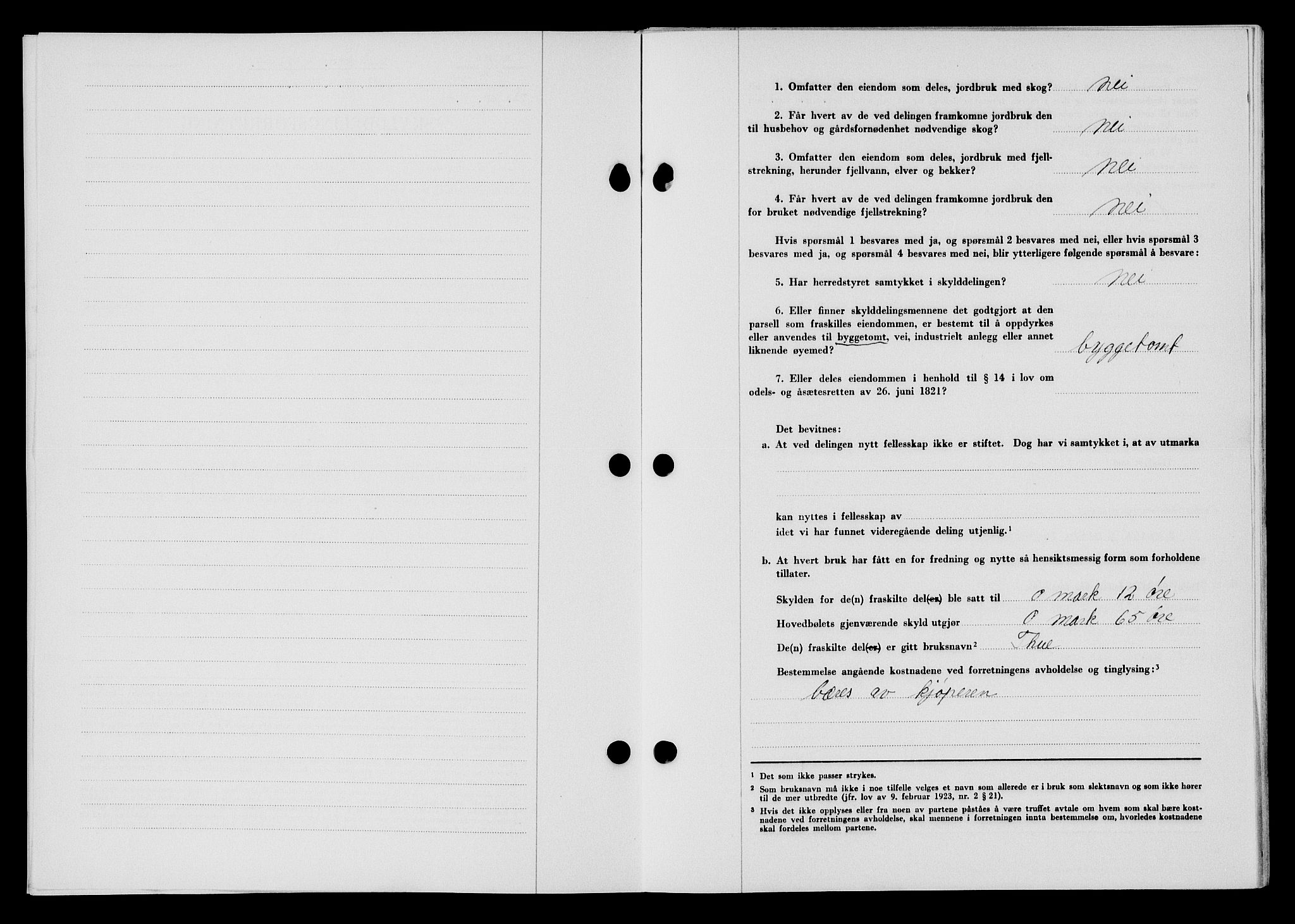 Flekkefjord sorenskriveri, AV/SAK-1221-0001/G/Gb/Gba/L0065: Mortgage book no. A-13, 1949-1949, Diary no: : 864/1949