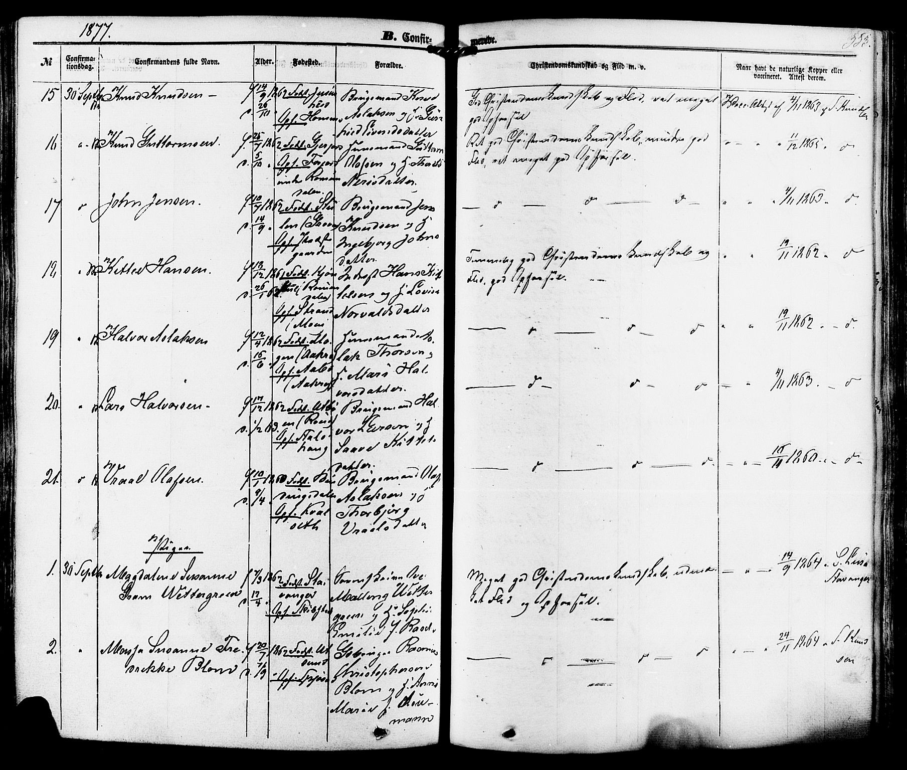 Kviteseid kirkebøker, SAKO/A-276/F/Fa/L0007: Parish register (official) no. I 7, 1859-1881, p. 353