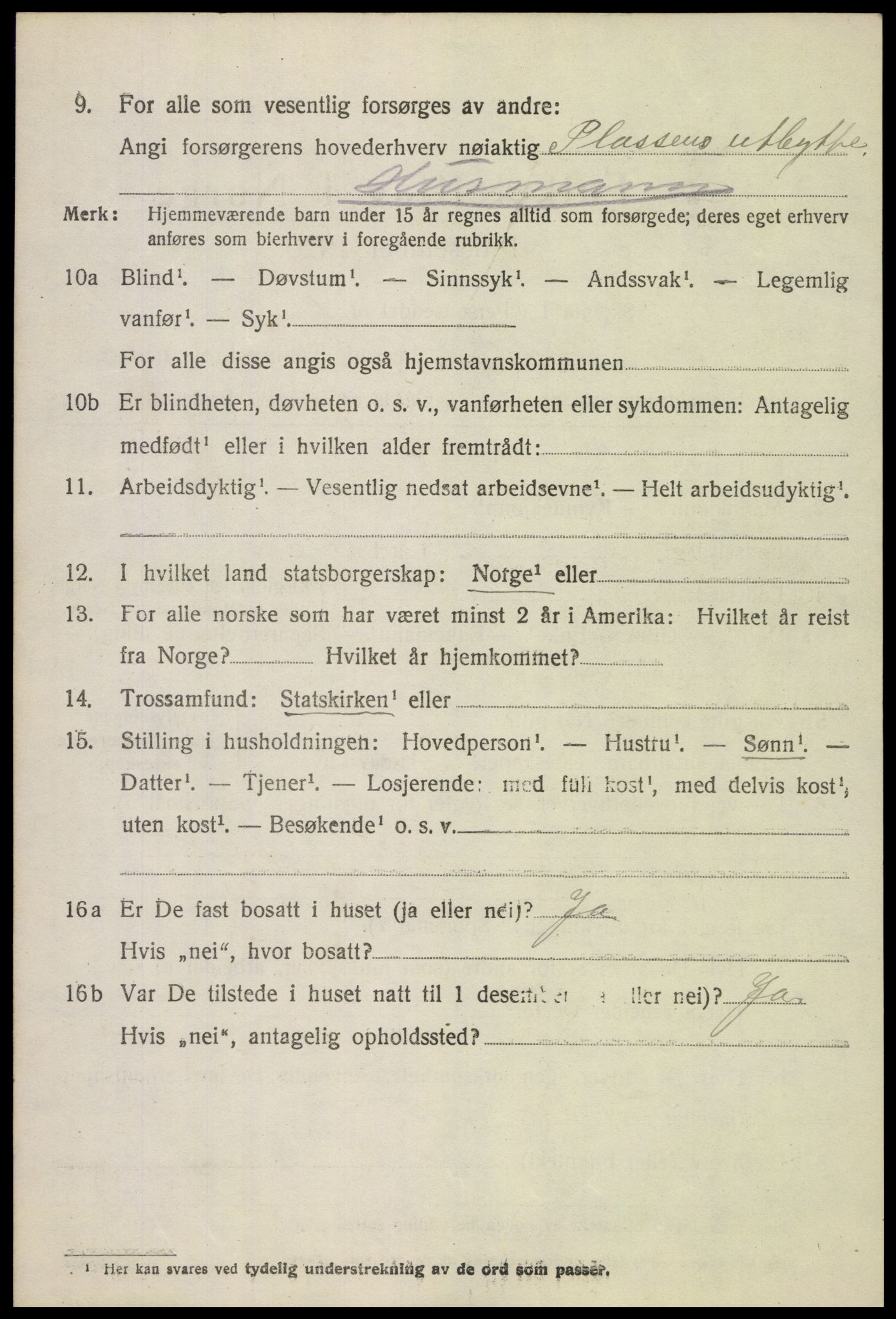 SAH, 1920 census for Vardal, 1920, p. 2656