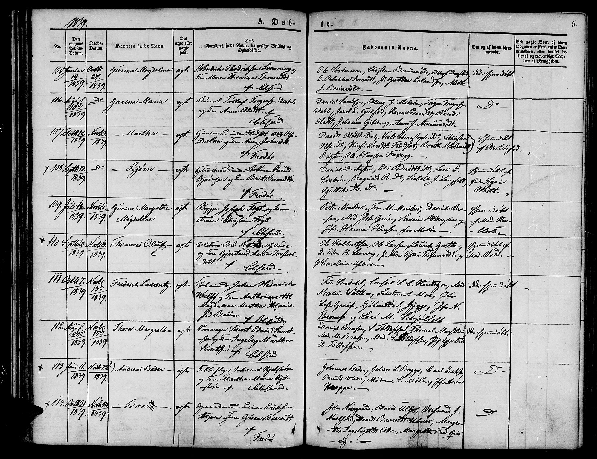 Ministerialprotokoller, klokkerbøker og fødselsregistre - Møre og Romsdal, AV/SAT-A-1454/572/L0843: Parish register (official) no. 572A06, 1832-1842, p. 61