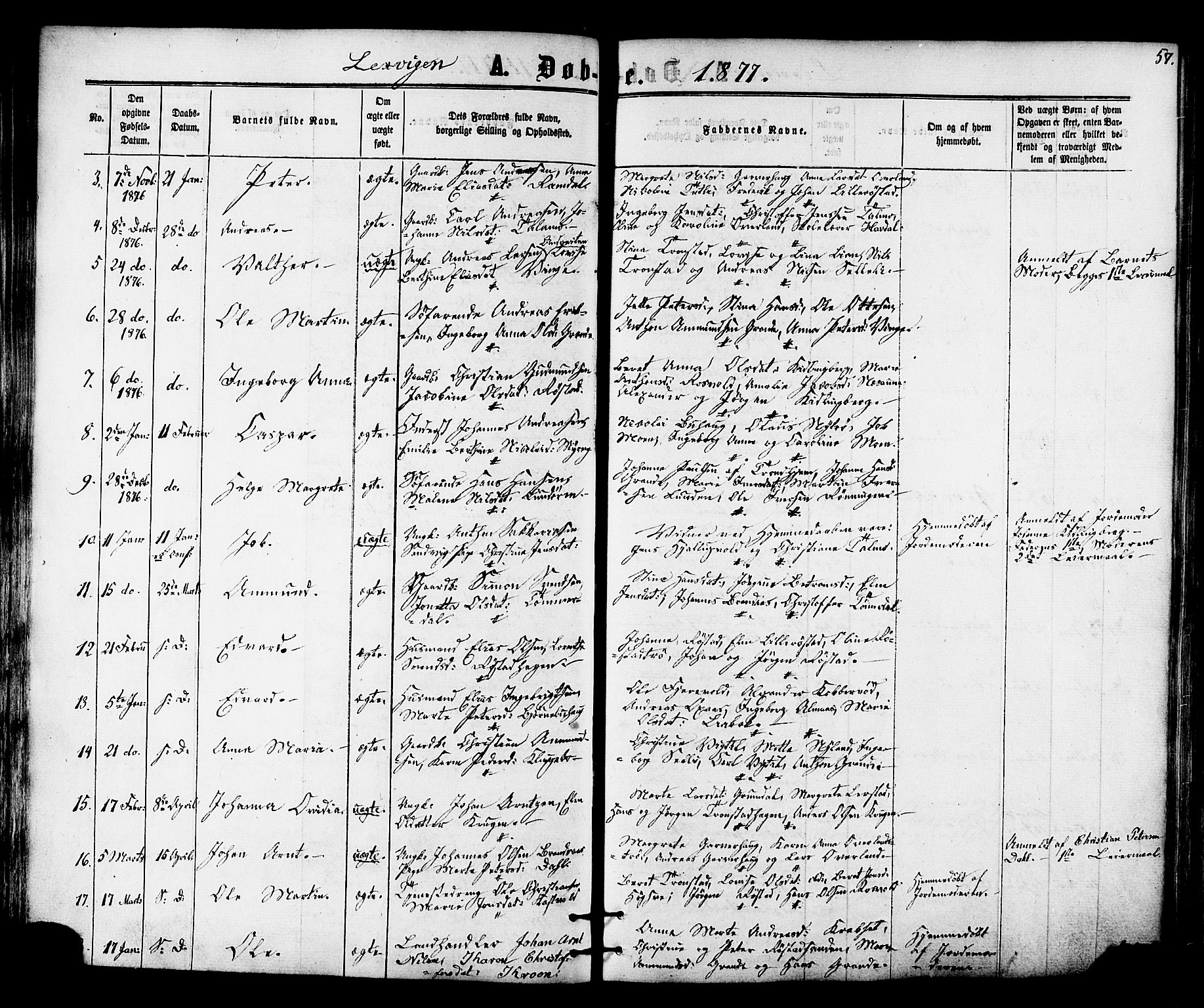 Ministerialprotokoller, klokkerbøker og fødselsregistre - Nord-Trøndelag, SAT/A-1458/701/L0009: Parish register (official) no. 701A09 /1, 1864-1882, p. 57