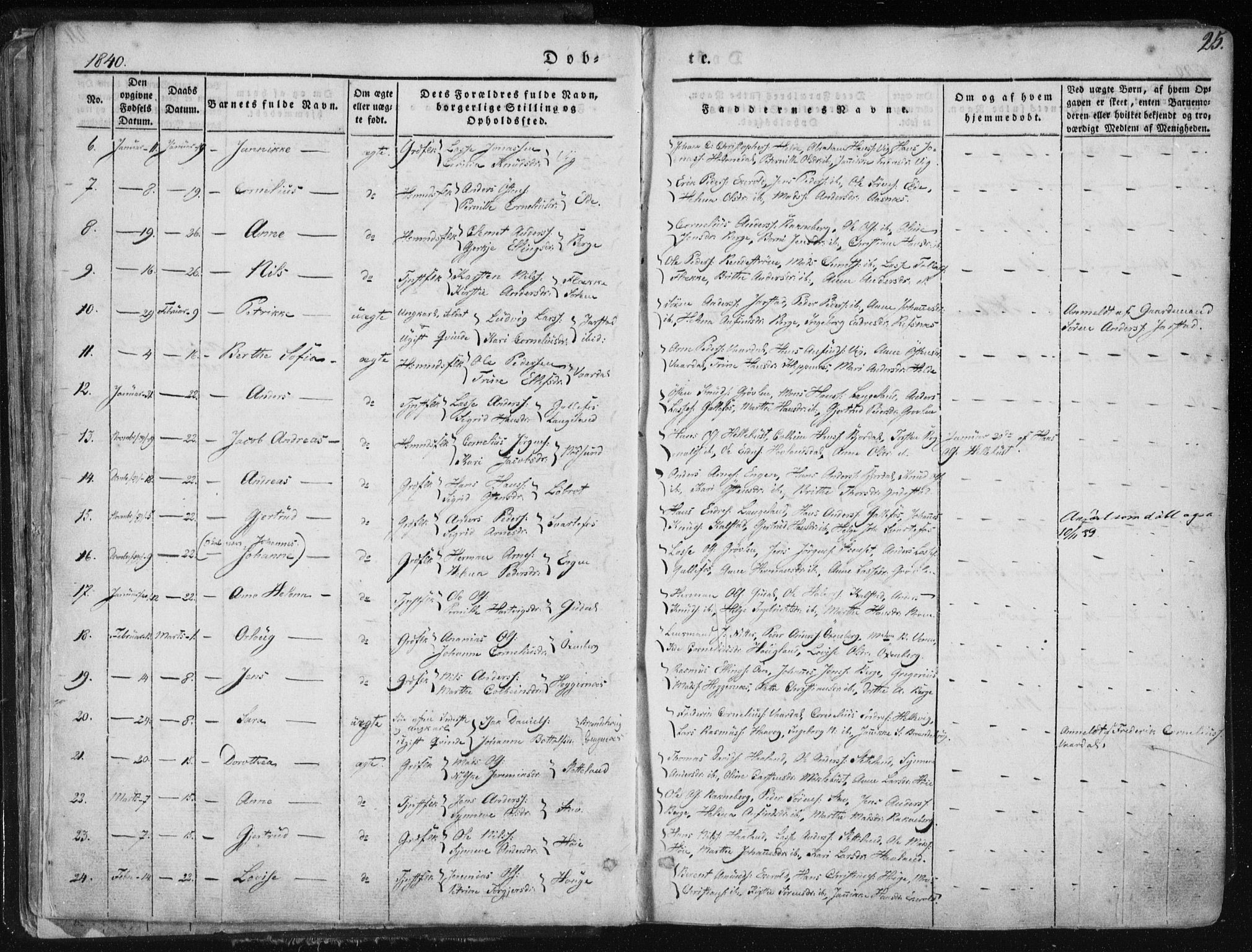 Fjaler sokneprestembete, SAB/A-79801/H/Haa/Haaa/L0006: Parish register (official) no. A 6, 1835-1884, p. 25