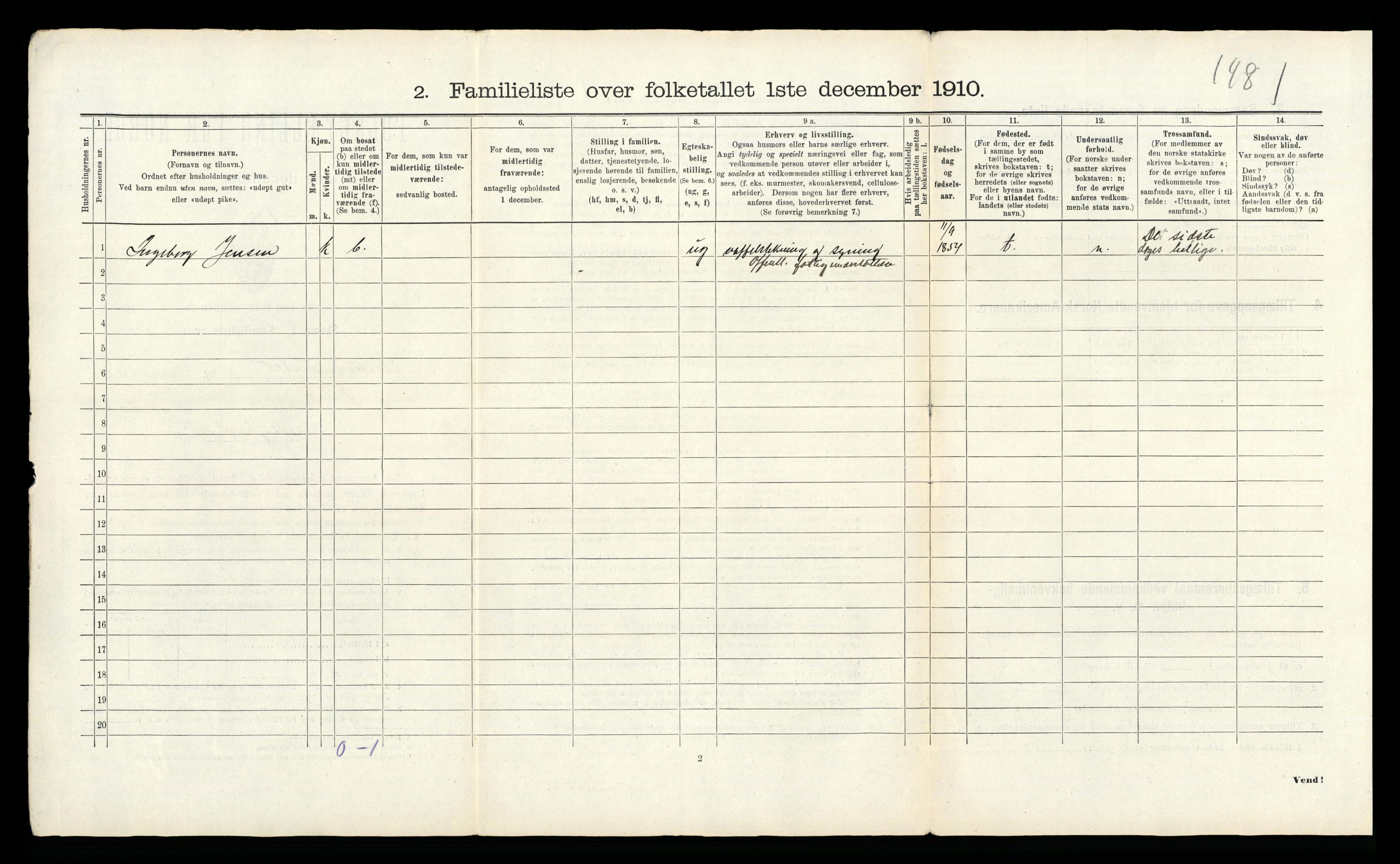 RA, 1910 census for Kristiansund, 1910, p. 2638