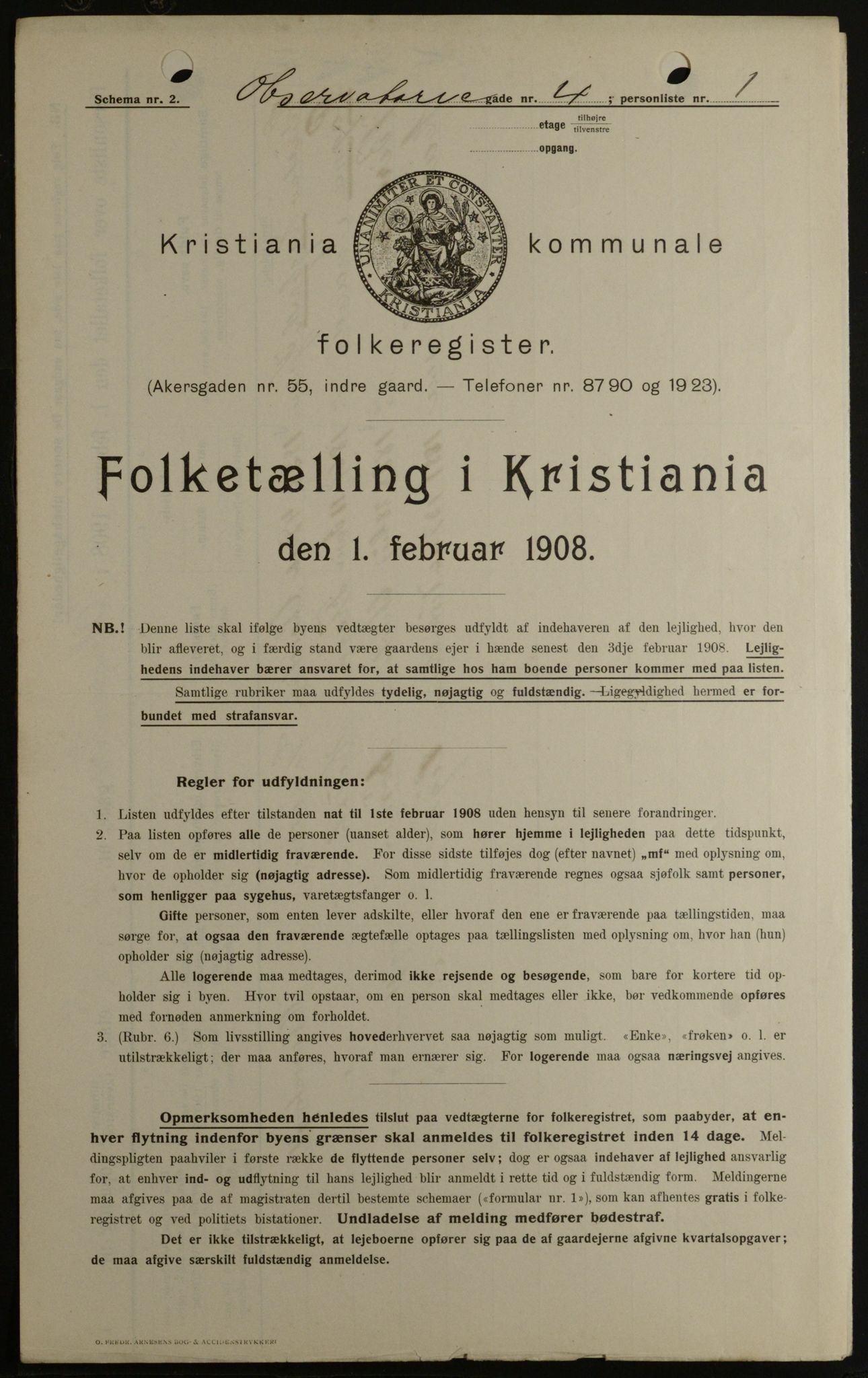 OBA, Municipal Census 1908 for Kristiania, 1908, p. 66669