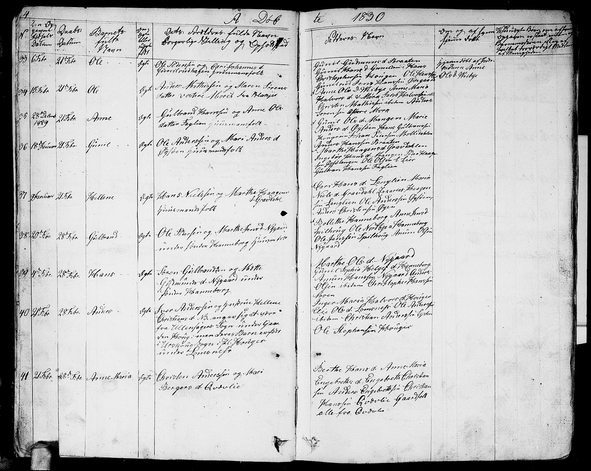 Aurskog prestekontor Kirkebøker, AV/SAO-A-10304a/G/Ga/L0002: Parish register (copy) no. I 2, 1829-1857, p. 4
