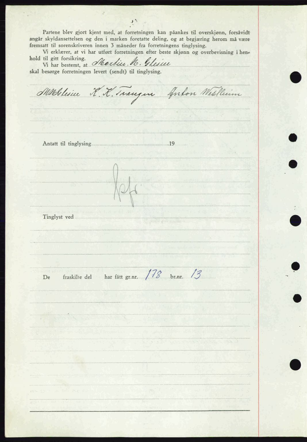 Eiker, Modum og Sigdal sorenskriveri, SAKO/A-123/G/Ga/Gab/L0043: Mortgage book no. A13, 1940-1941, Diary no: : 1091/1941