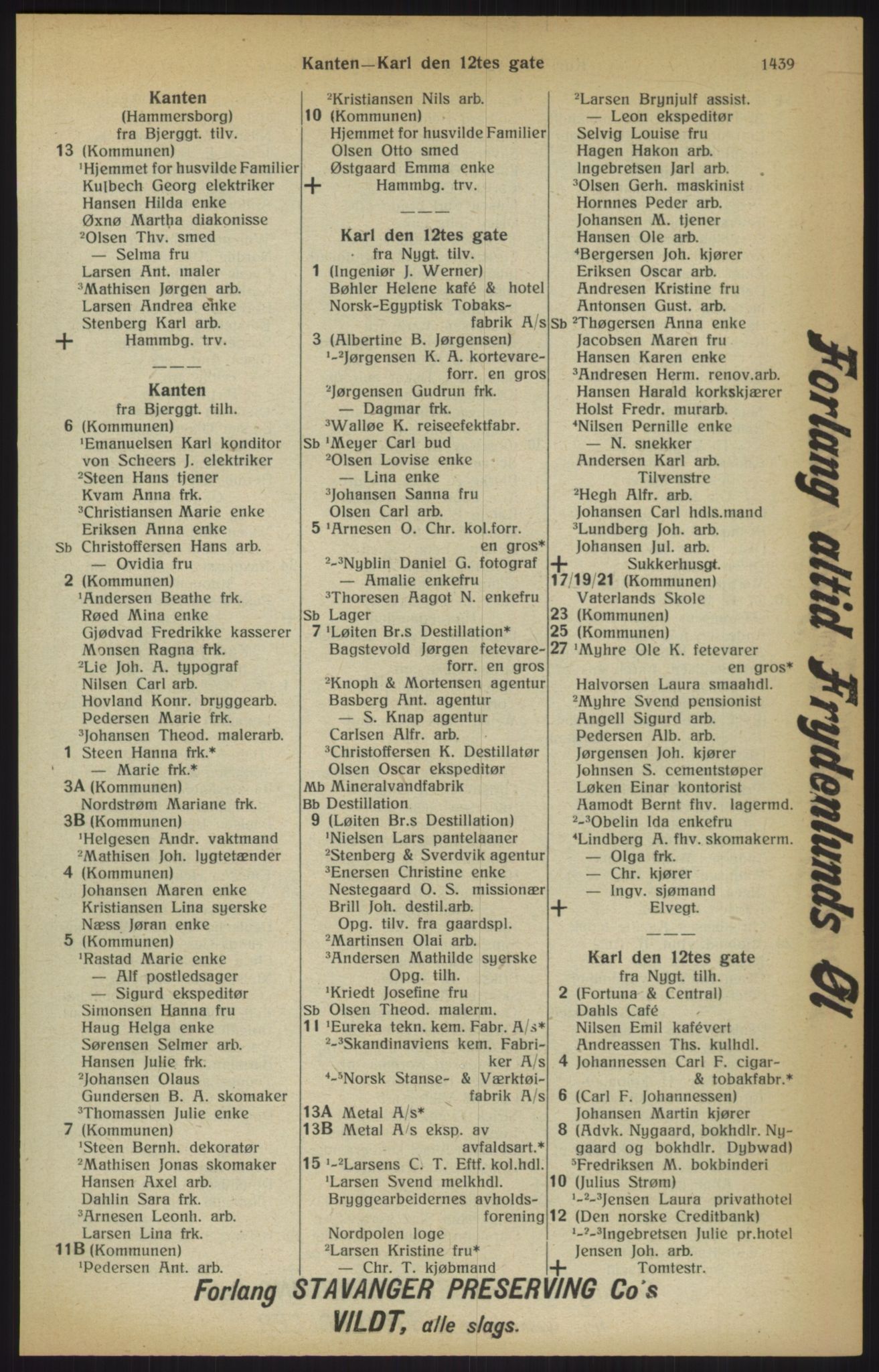 Kristiania/Oslo adressebok, PUBL/-, 1915, p. 1439