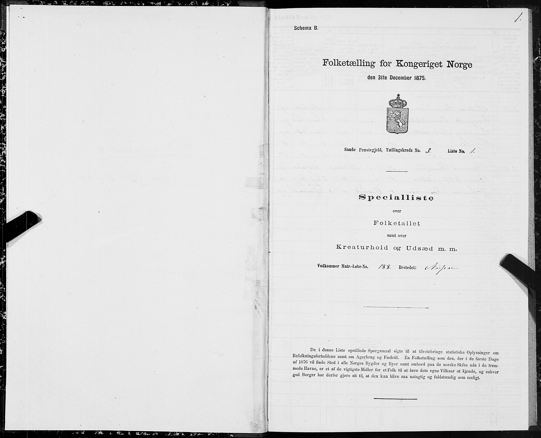 SAT, 1875 census for 1514P Sande, 1875, p. 2001