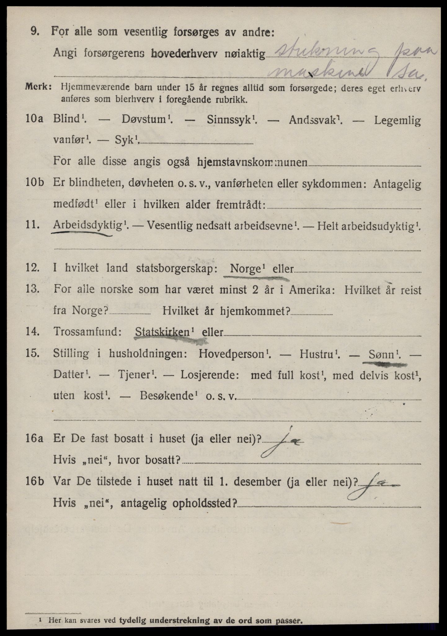 SAT, 1920 census for Ulstein, 1920, p. 1831