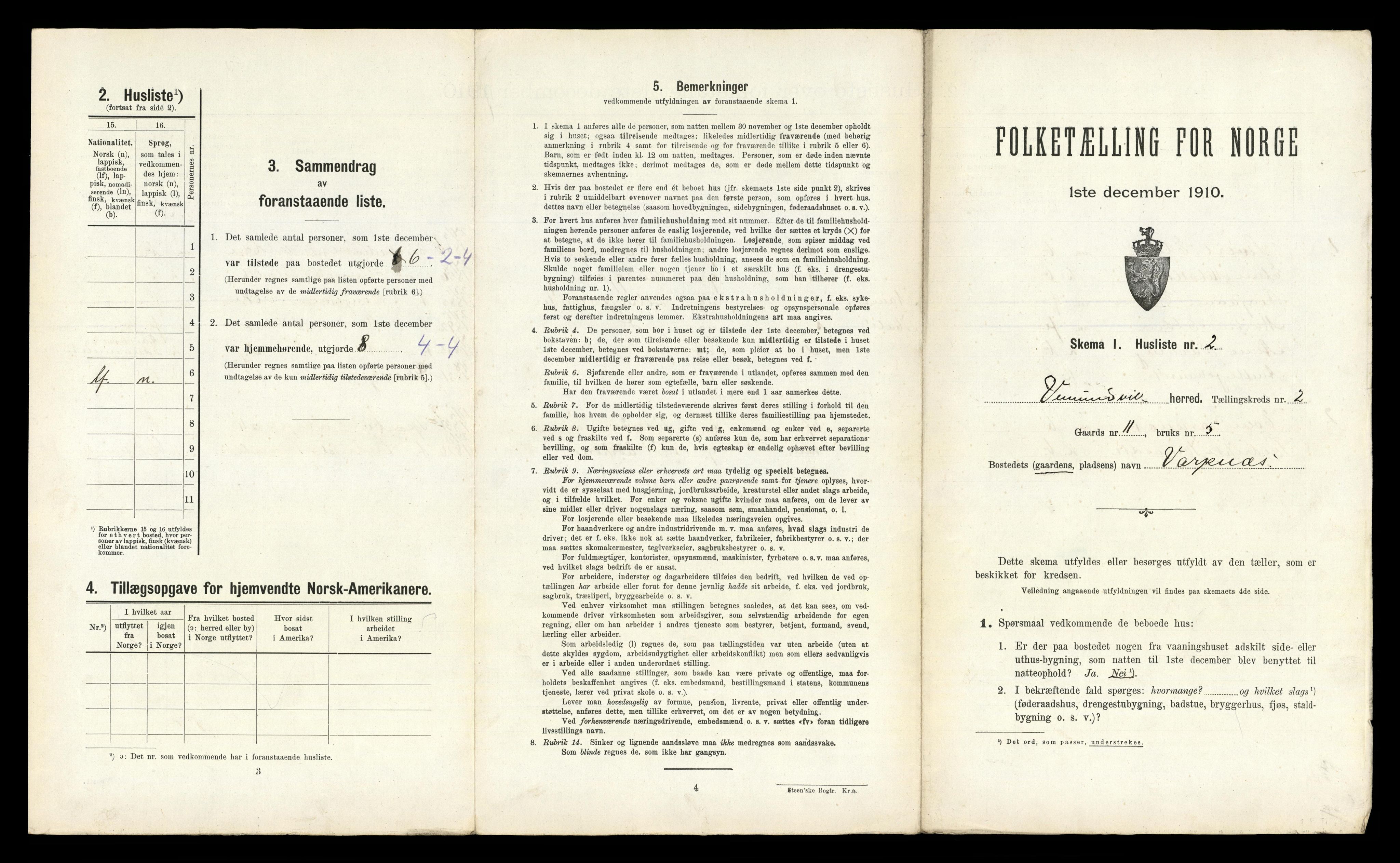 RA, 1910 census for Vemundvik, 1910, p. 172