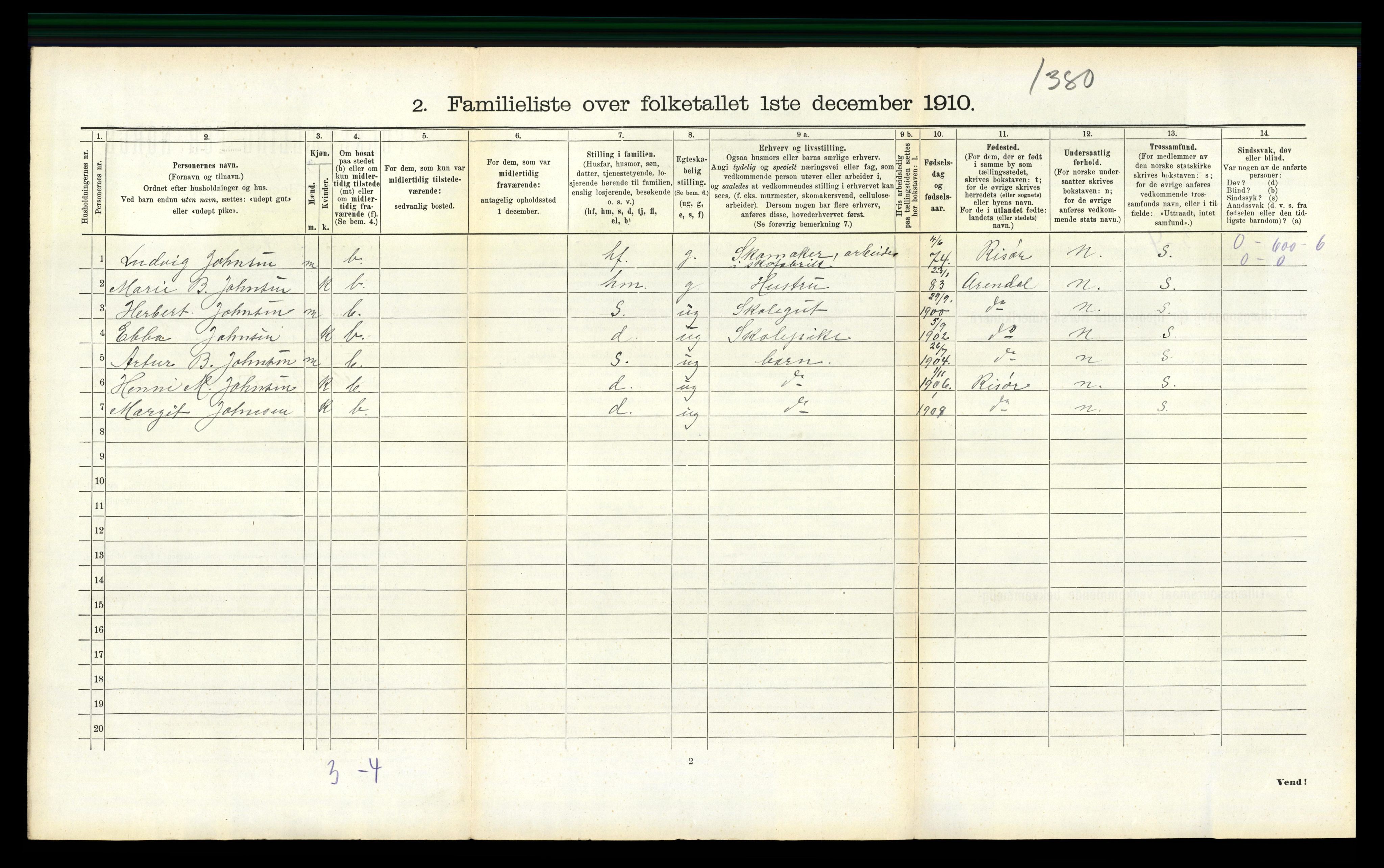 RA, 1910 census for Flekkefjord, 1910, p. 963