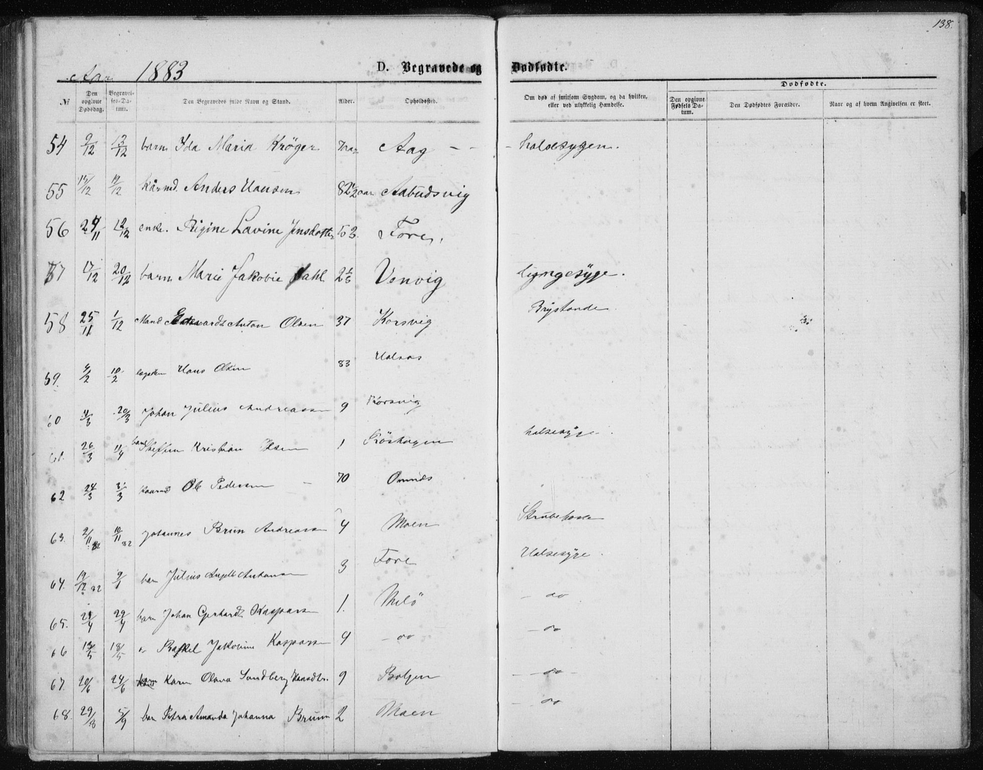 Ministerialprotokoller, klokkerbøker og fødselsregistre - Nordland, AV/SAT-A-1459/843/L0635: Parish register (copy) no. 843C04, 1872-1887, p. 138