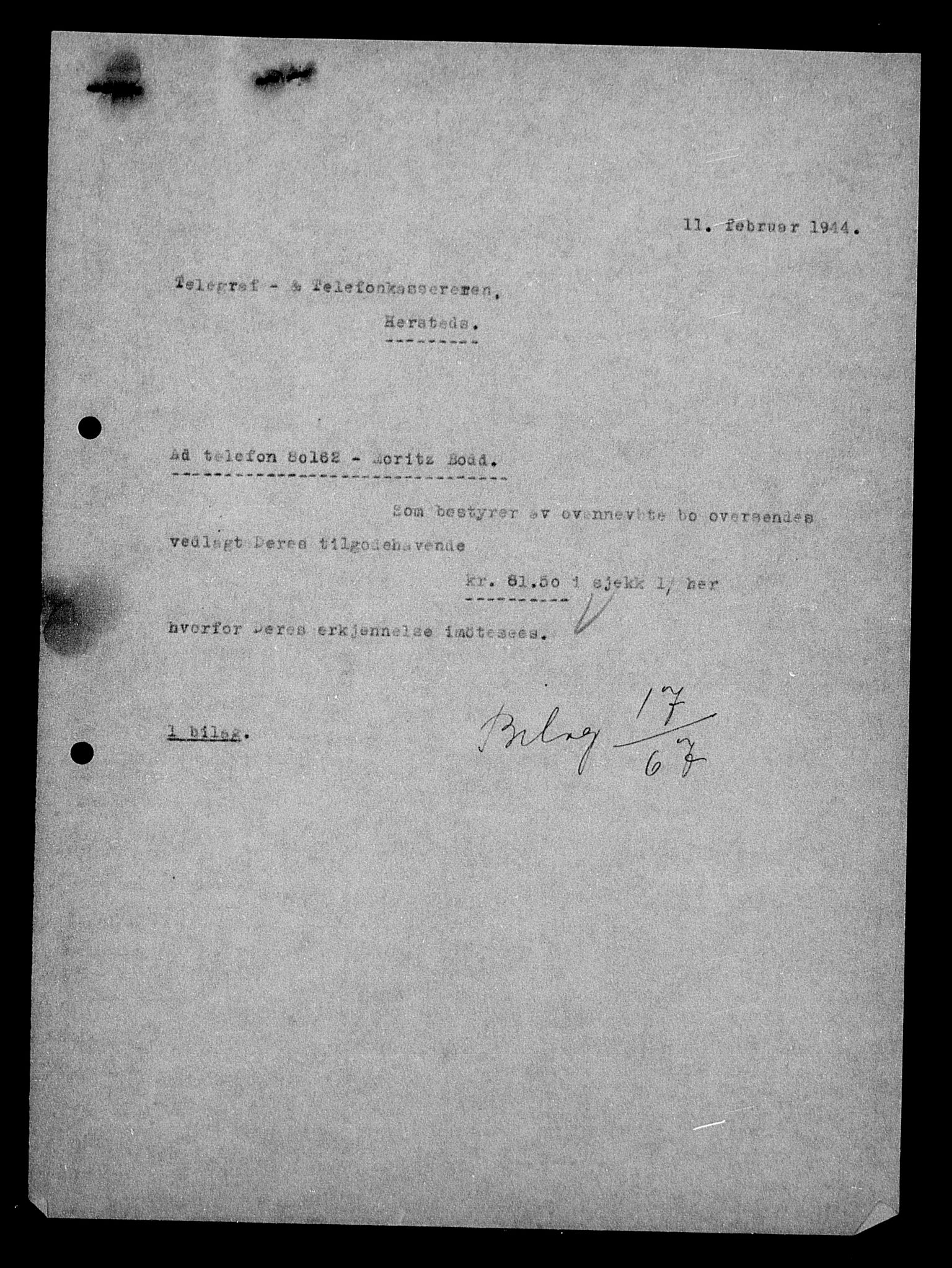 Justisdepartementet, Tilbakeføringskontoret for inndratte formuer, AV/RA-S-1564/H/Hc/Hcc/L0927: --, 1945-1947, p. 86
