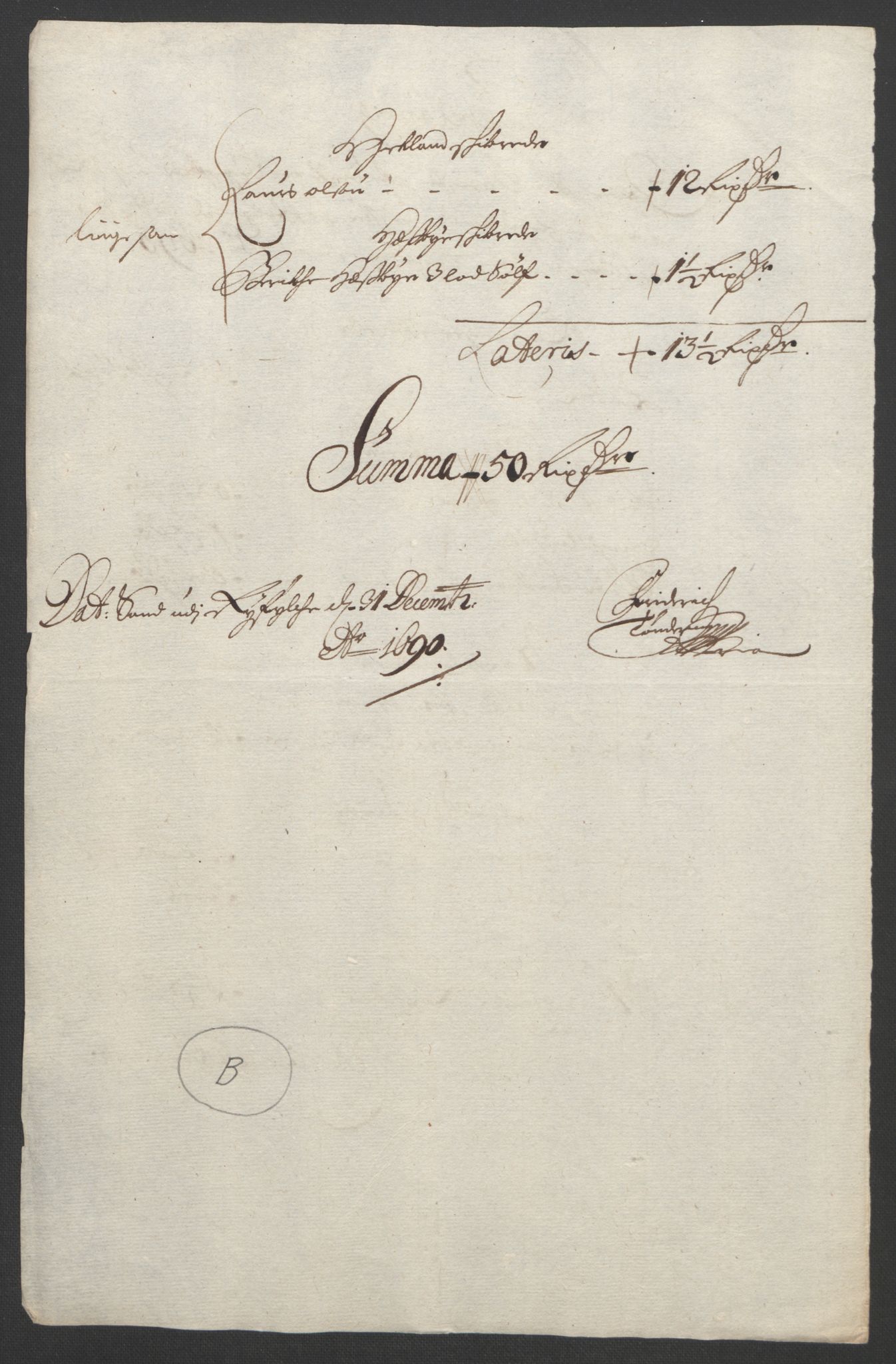 Rentekammeret inntil 1814, Reviderte regnskaper, Fogderegnskap, AV/RA-EA-4092/R47/L2856: Fogderegnskap Ryfylke, 1689-1693, p. 167