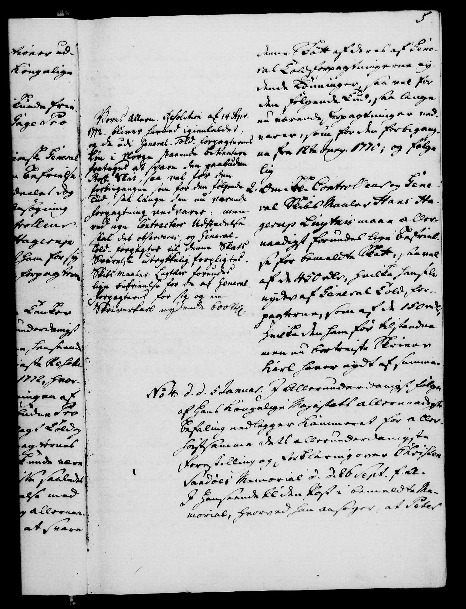Rentekammeret, Kammerkanselliet, AV/RA-EA-3111/G/Gf/Gfa/L0055: Norsk relasjons- og resolusjonsprotokoll (merket RK 52.55), 1773, p. 11