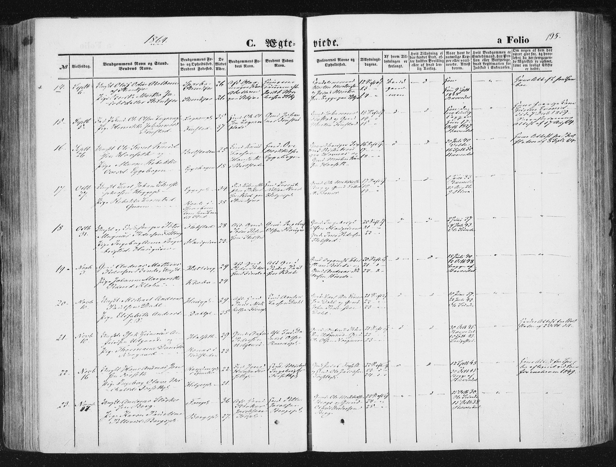 Ministerialprotokoller, klokkerbøker og fødselsregistre - Nord-Trøndelag, SAT/A-1458/746/L0447: Parish register (official) no. 746A06, 1860-1877, p. 195